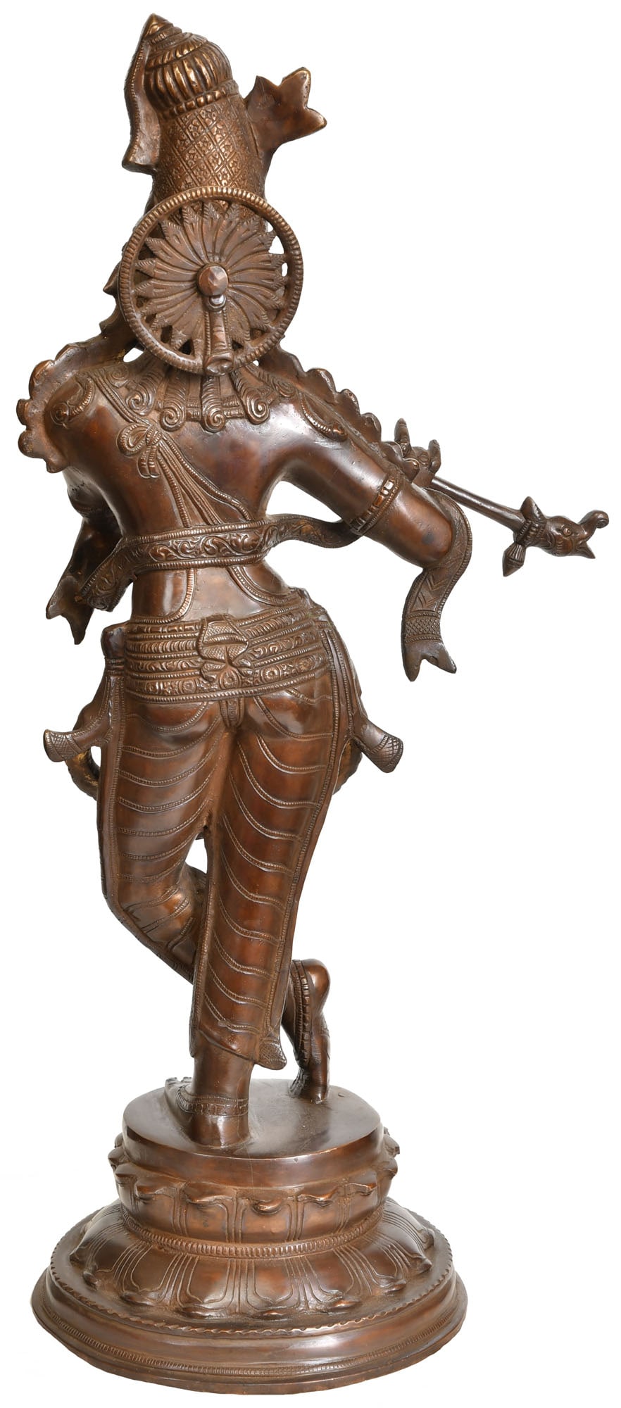 22" Fluting Krishna In Brass | Handmade | Made In India - 2