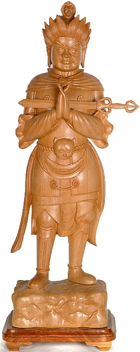 Japanese Wrathful Guardian with Sword: Description: Japanese Wrathful Guardian with Sword