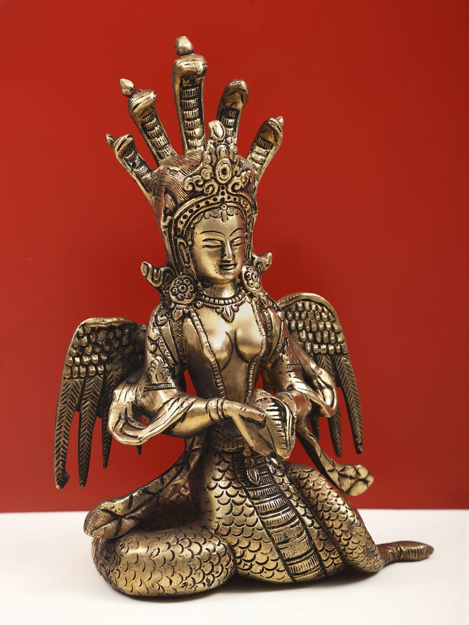 8" Naga Kanya In Brass - 2