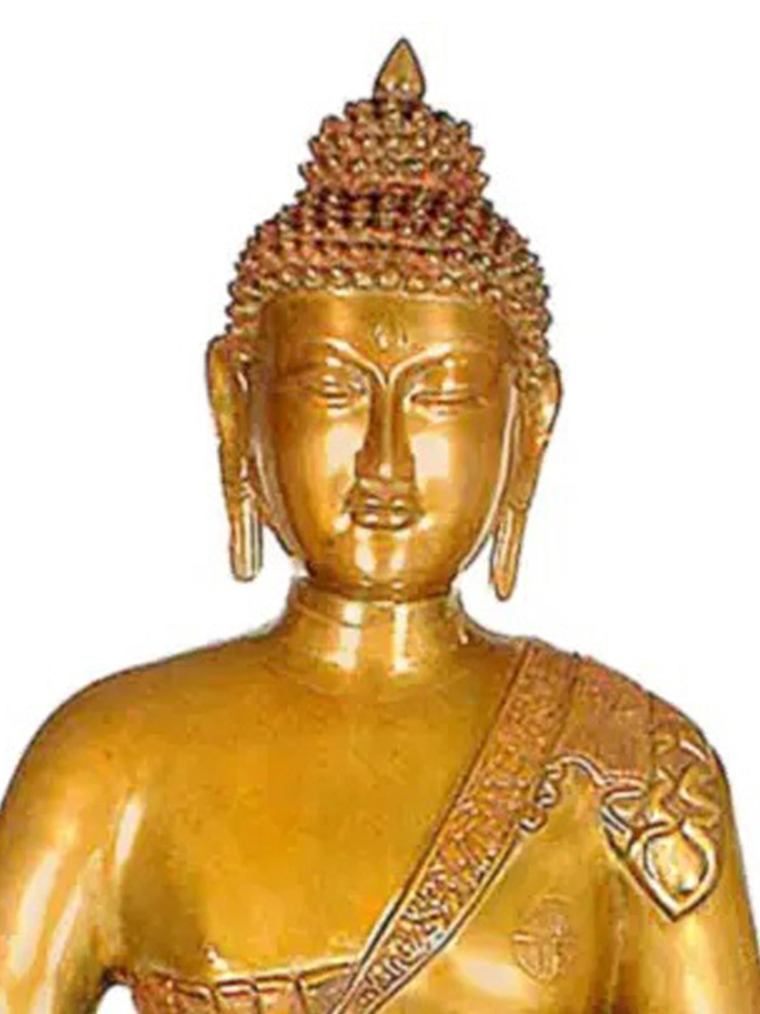 Large Size Meditating Buddha (Tibetan Buddhist Deity) In Brass | Handmade | Made In India - 2
