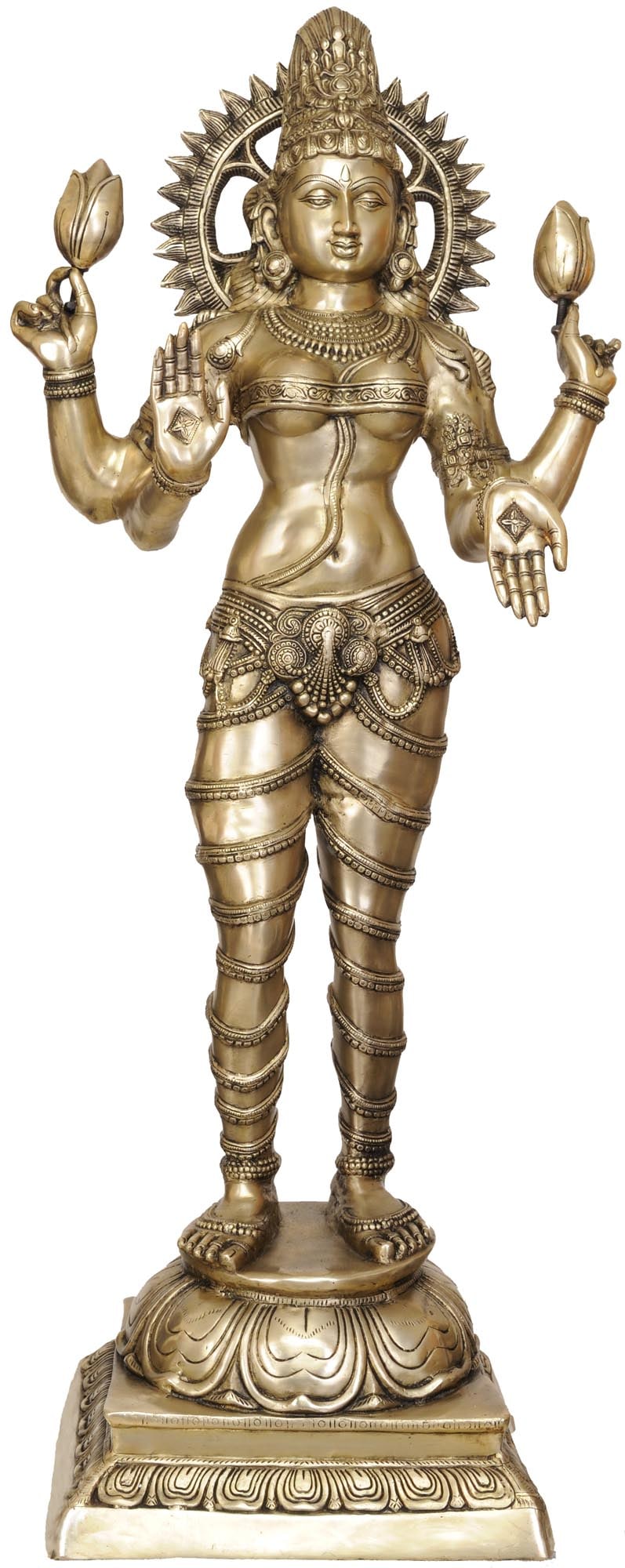Large Goddess Lakshmi Brass Statue | Handmade | Made in India (1 of 2)
