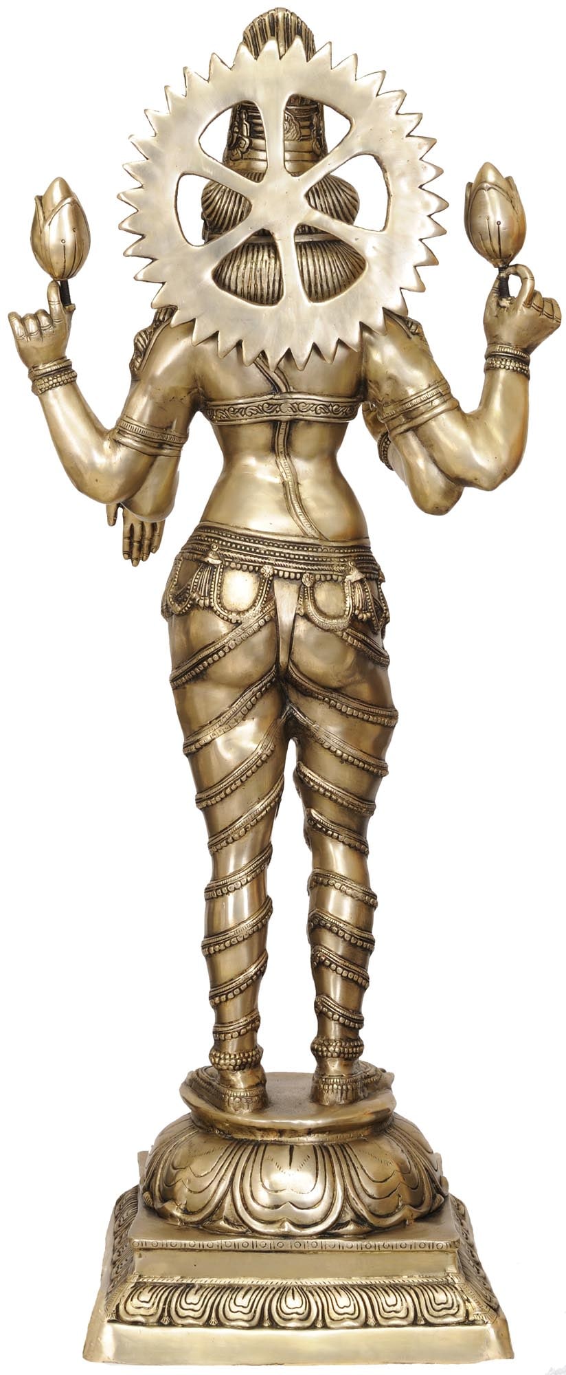 Large Goddess Lakshmi Brass Statue | Handmade | Made in India - 2