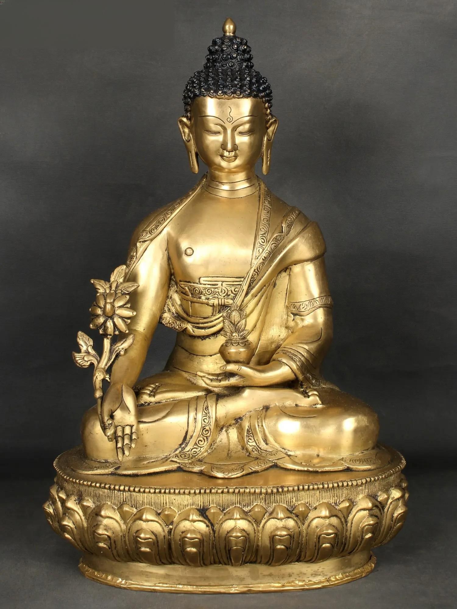 19" The Dharma of Healing (Tibetan Buddhist Deity) In Brass | Handmade | Made In India (1 of 2)