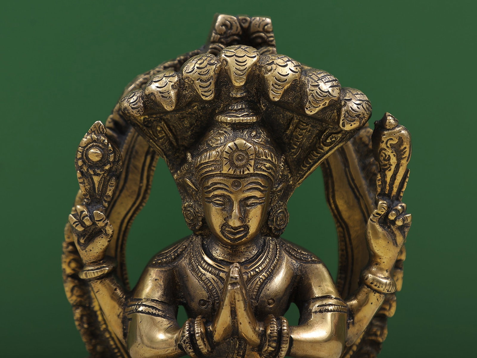 7" Elegant Patanjali Brass Sculpture | Masterpiece of Indian Craft | Spiritual & Yoga Decor - 2