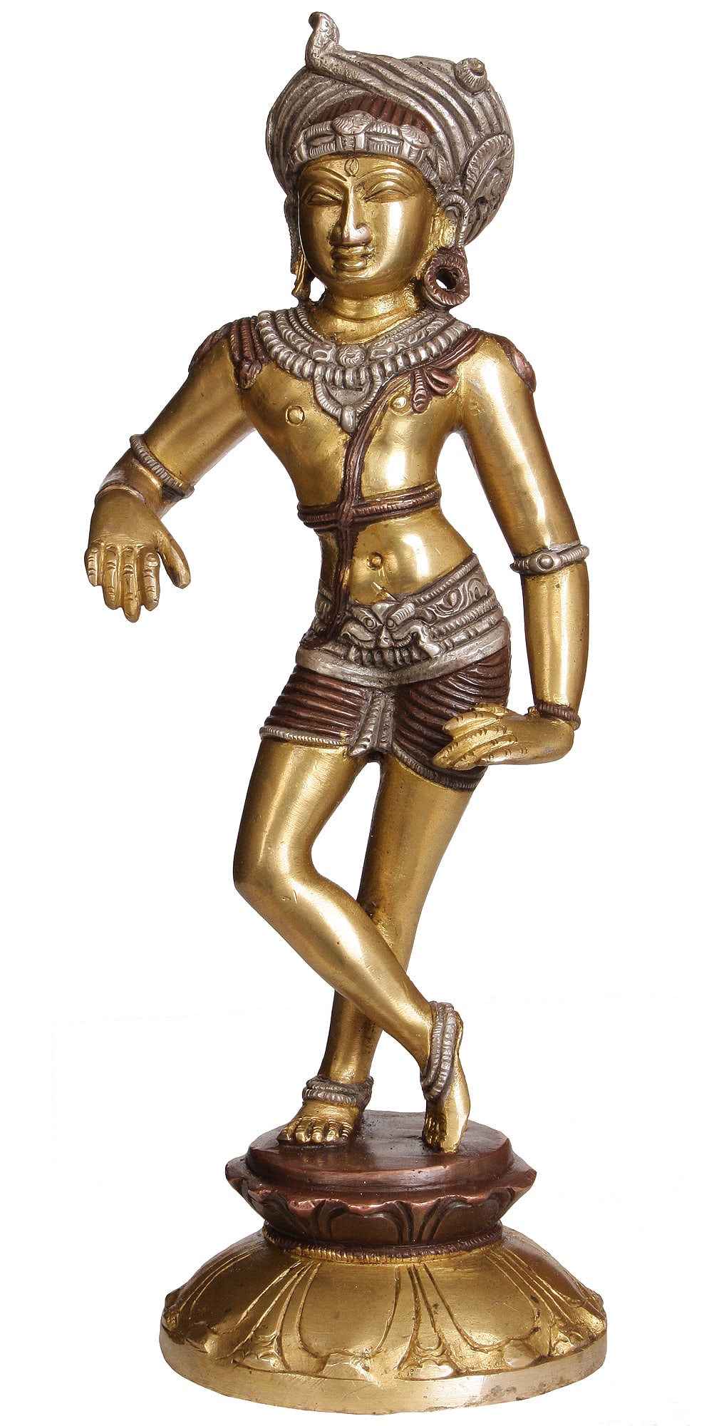 11" Katyavalambitamurti Shiva In Brass | Handmade | Made In India: Description: 11" Katyavalambitamurti Shiva In Brass | Handmade | Made In India