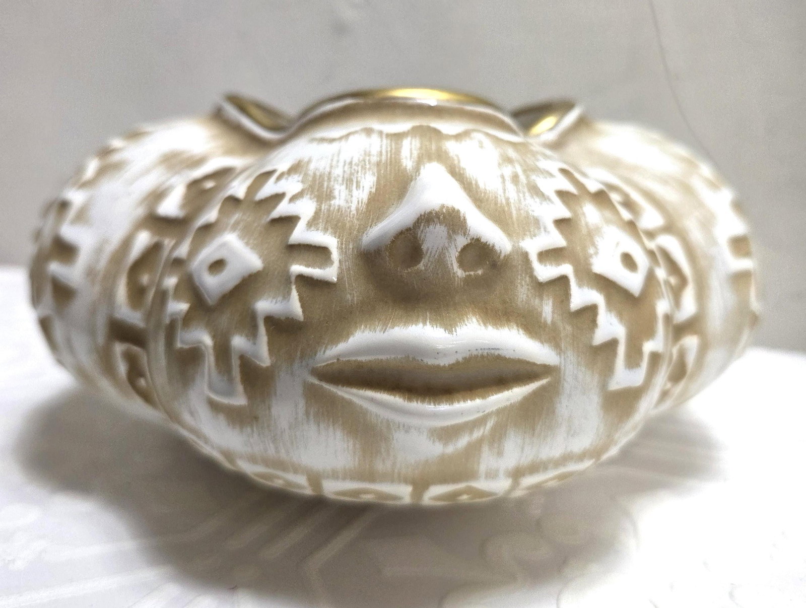 1960 Rare Haeger Face Planter Cachepot Organic Modern Art Pottery Shelf Bookcase Decor - 5
