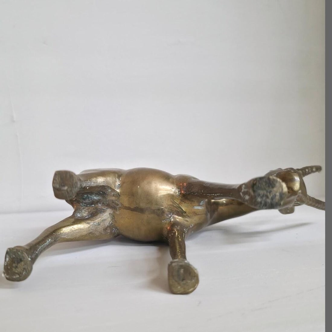 Vintage Brass Gazelles Sculptures Shelf Decor Antelope Set of 3 MCM Figurines Hollywood Regency - 5