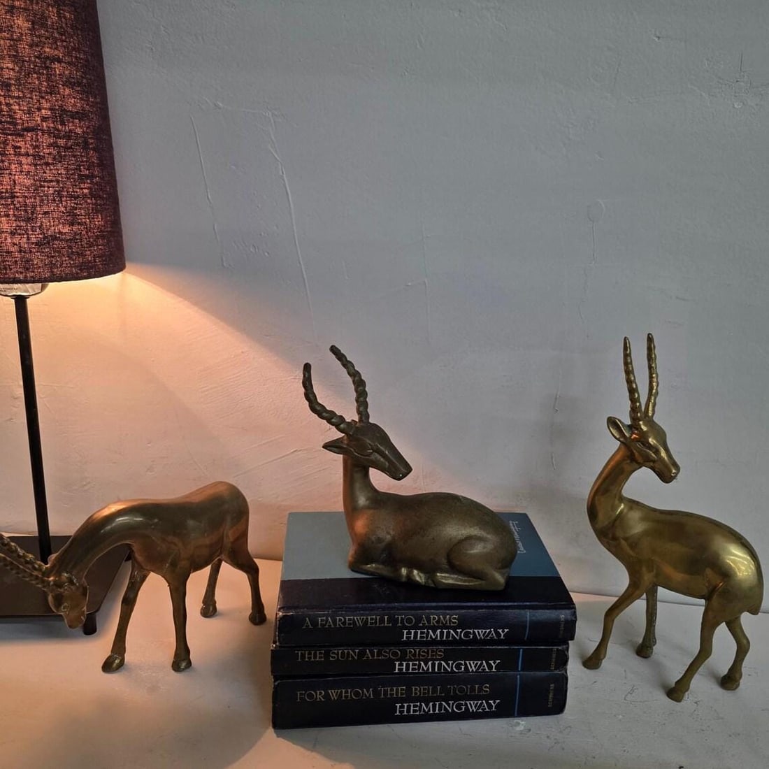 Vintage Brass Gazelles Sculptures Shelf Decor Antelope Set of 3 MCM Figurines Hollywood Regency - 7