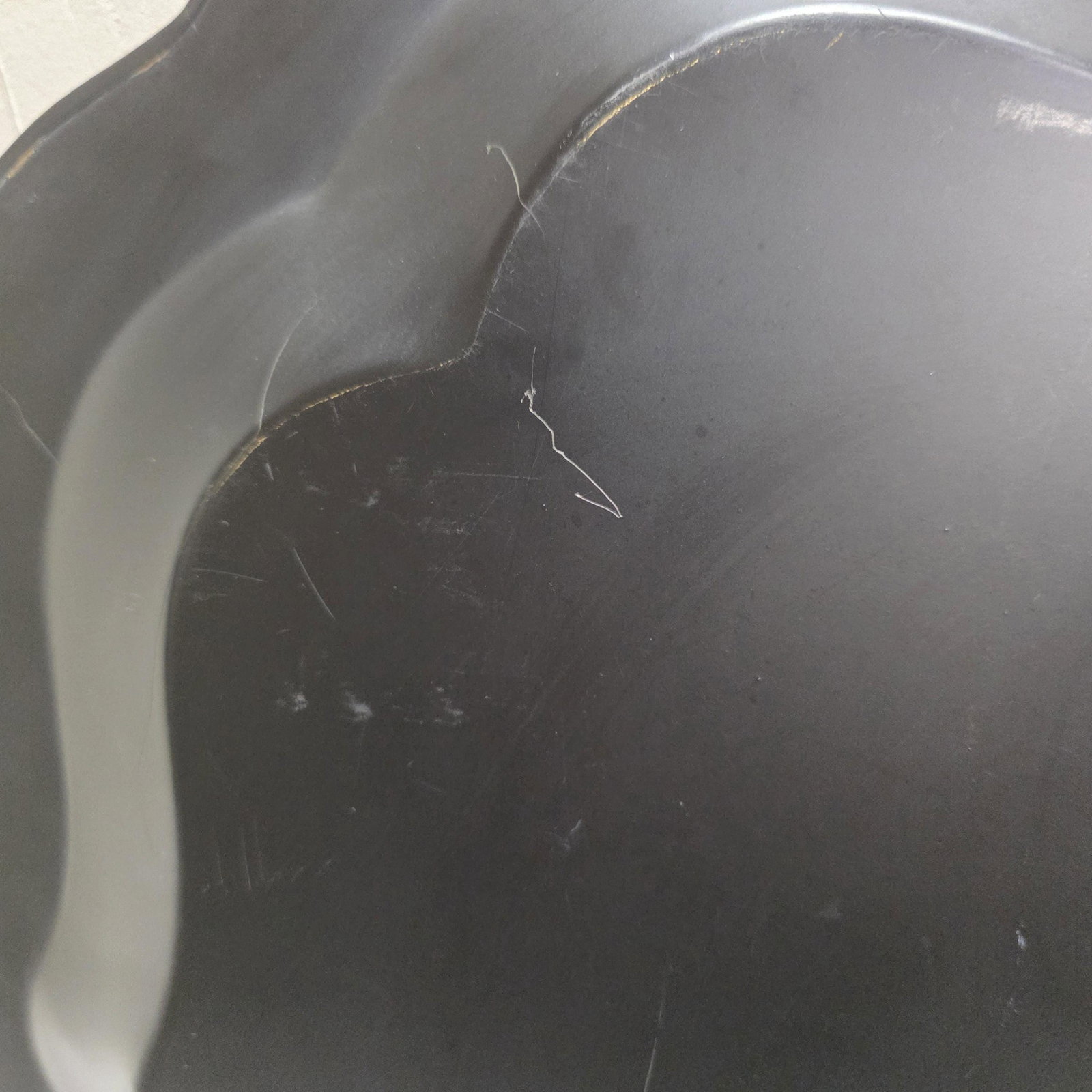 Large 1950s Hand Painted Toleware Tray Black Metal Floral Serving Tole Fine Arts Studio - 4