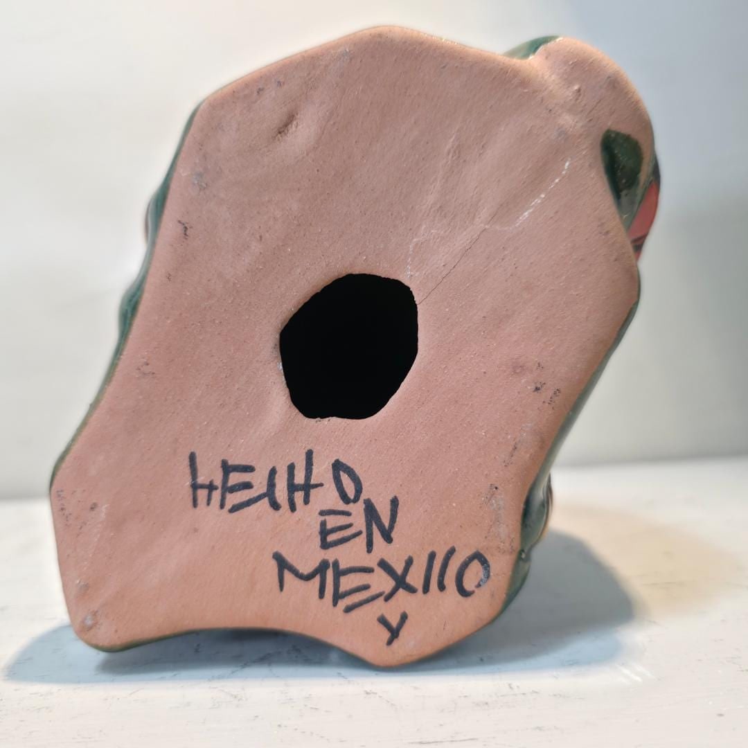 Late 20th Century Mexican Pottery Owl, Hand Painted Folk Art Decor - 12