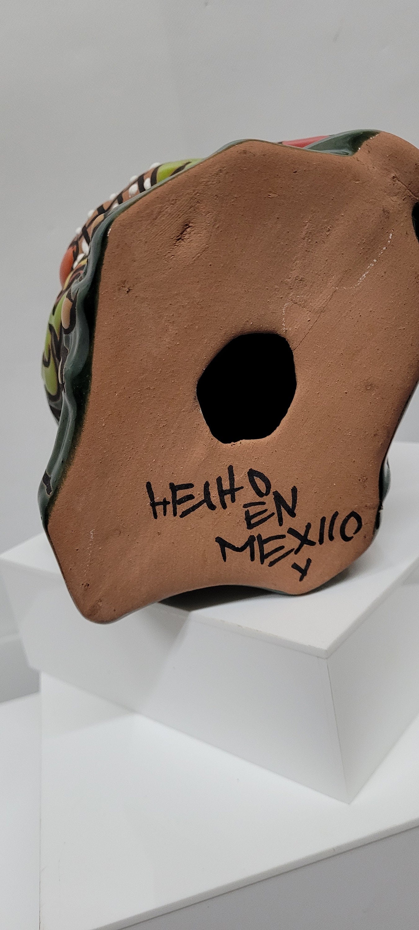 Late 20th Century Mexican Pottery Owl, Hand Painted Folk Art Decor - 8
