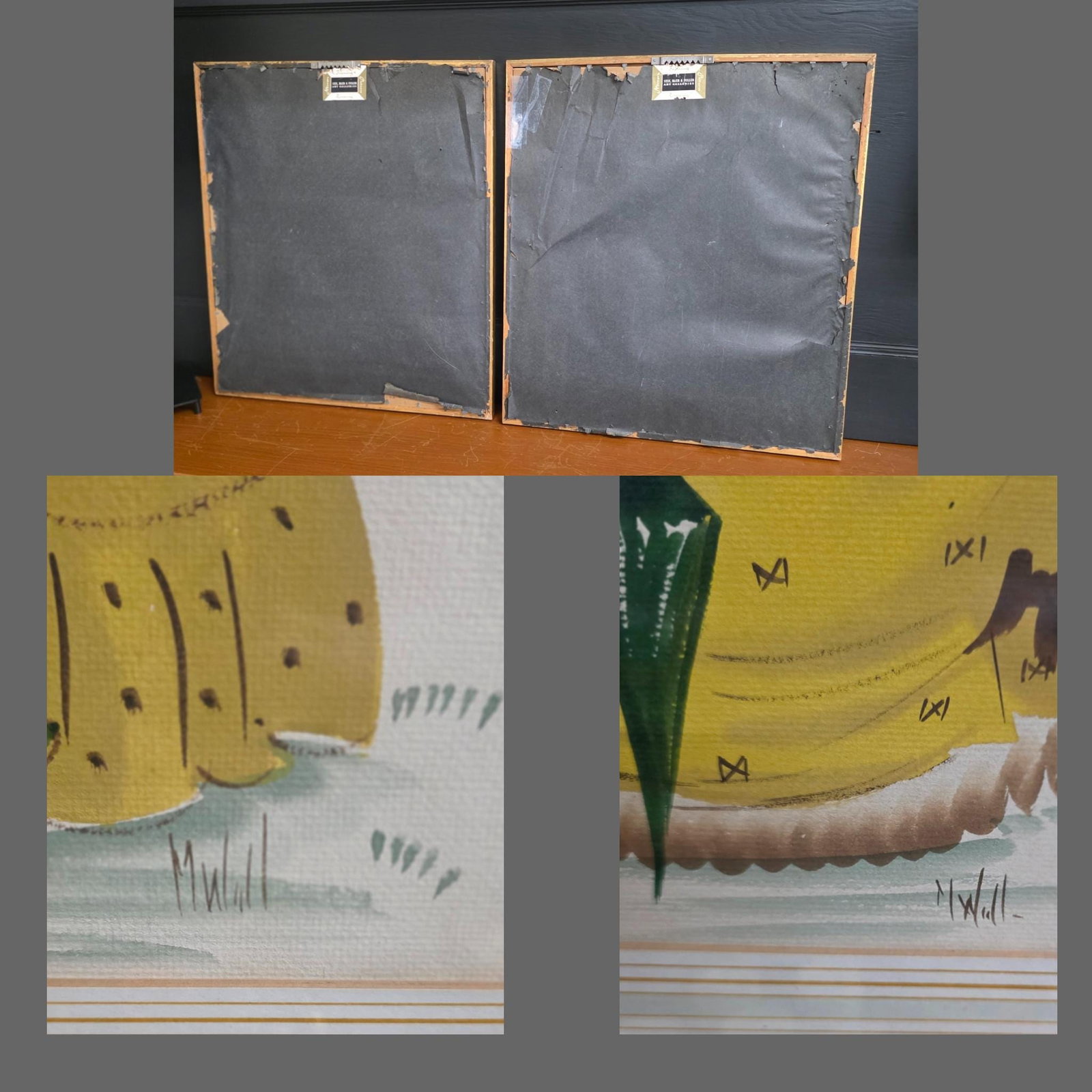 Vintage Fashion Lithograph Prints Giltwood Frames (Set of 2) Cottagecore Store Display - 5