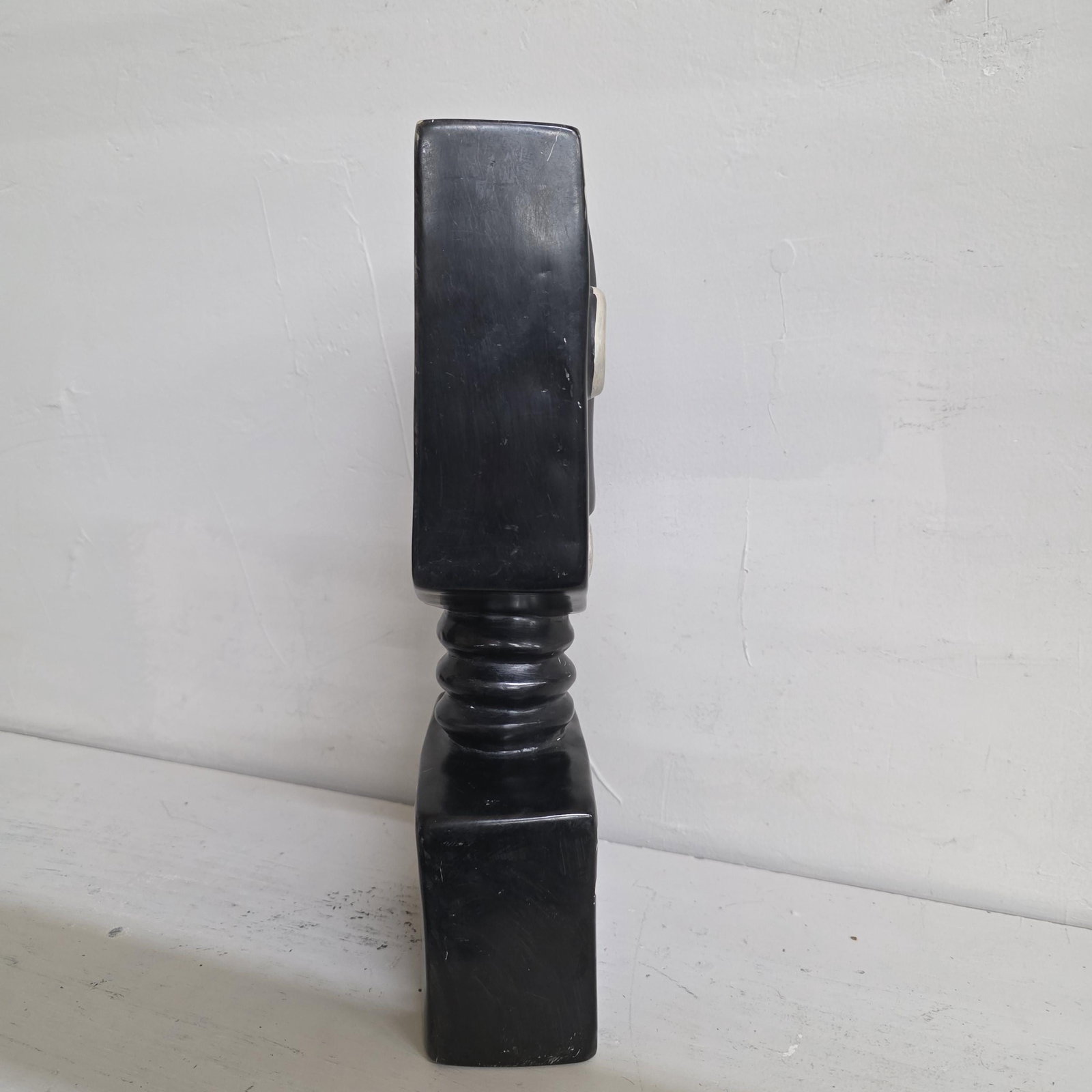 Abstract Face Bust Sculpture, Black White Modernist Tabletop Decor 1980s - 13