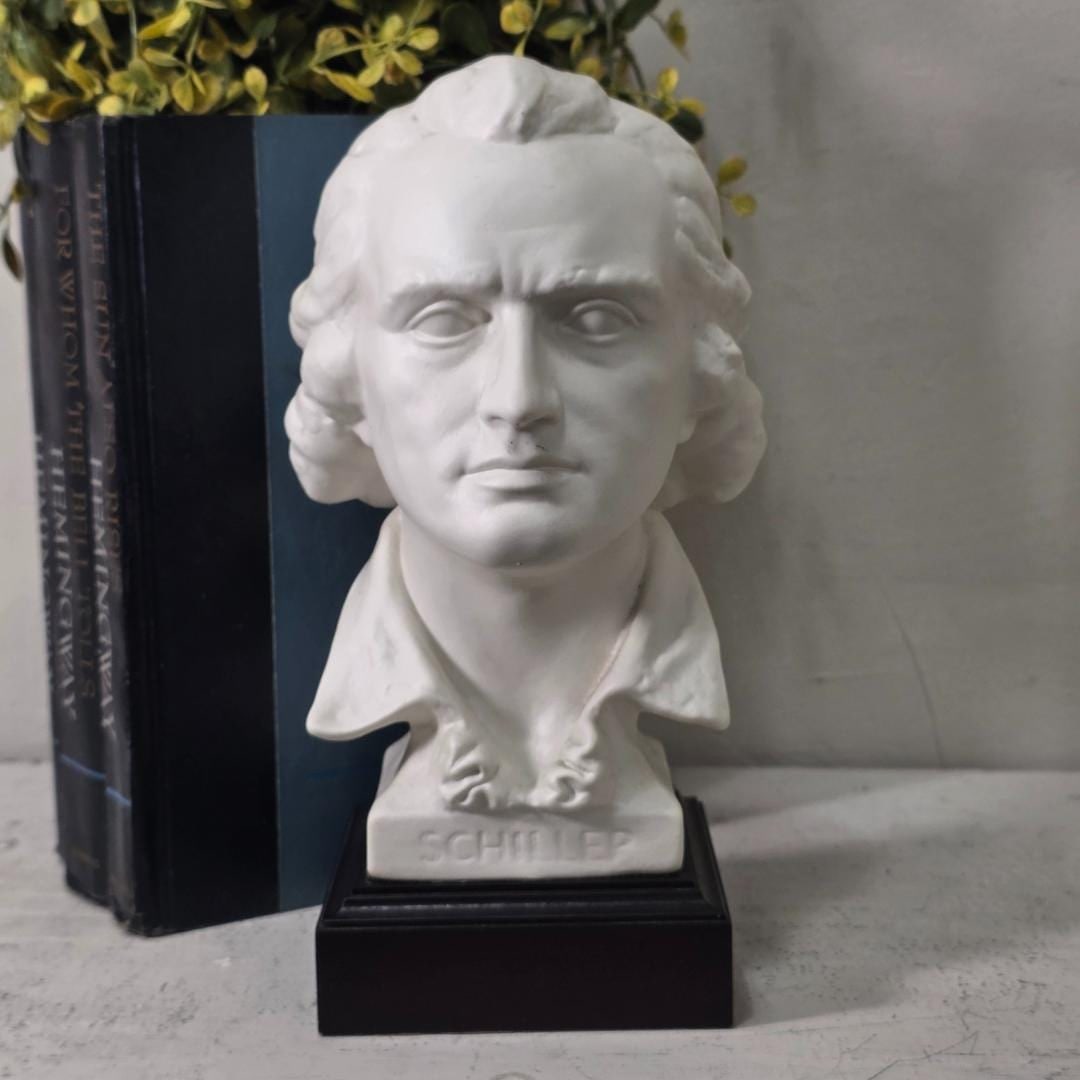 Goebel Schiller Bust, German Bisque Porcelain Neoclassical Library Decor - 13