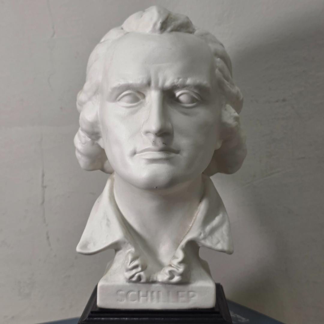 Goebel Schiller Bust, German Bisque Porcelain Neoclassical Library Decor - 9