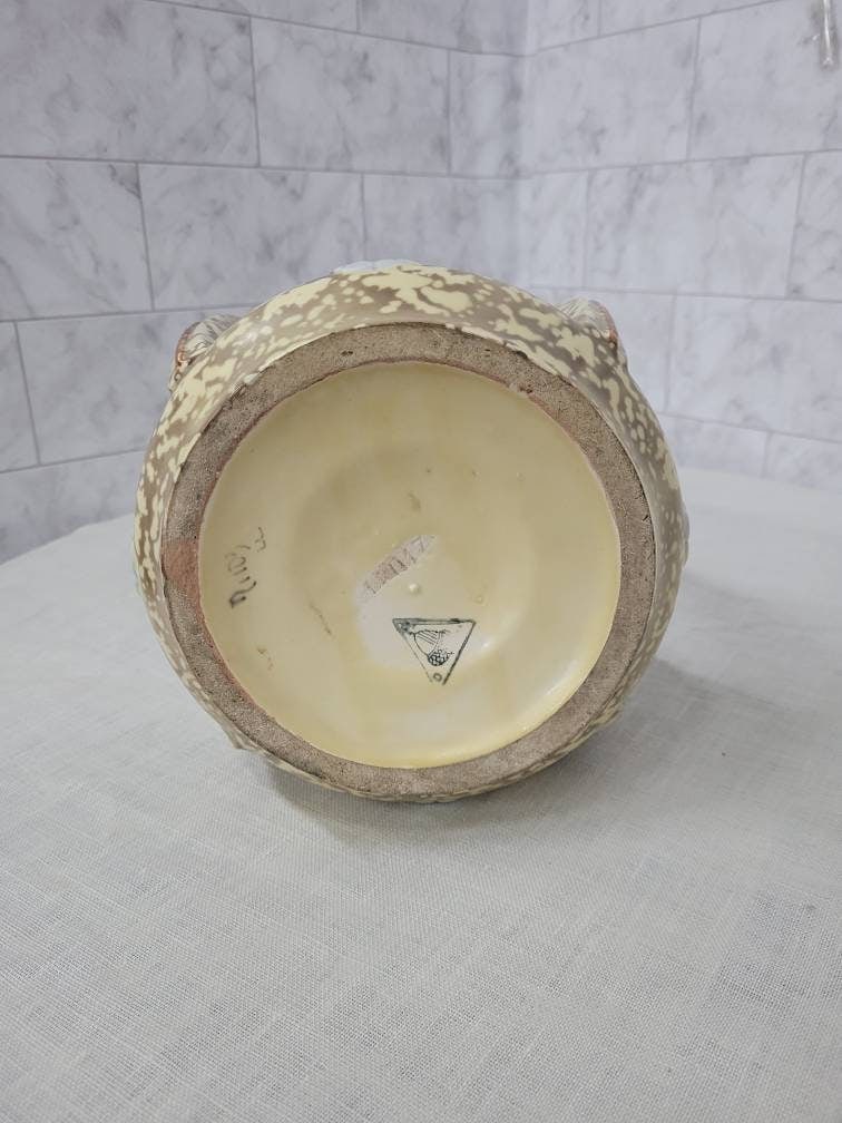Vintage Ceramic Floral Vase Art deco Signed Royal Dux DPM Porcelain Grandmacore - 4