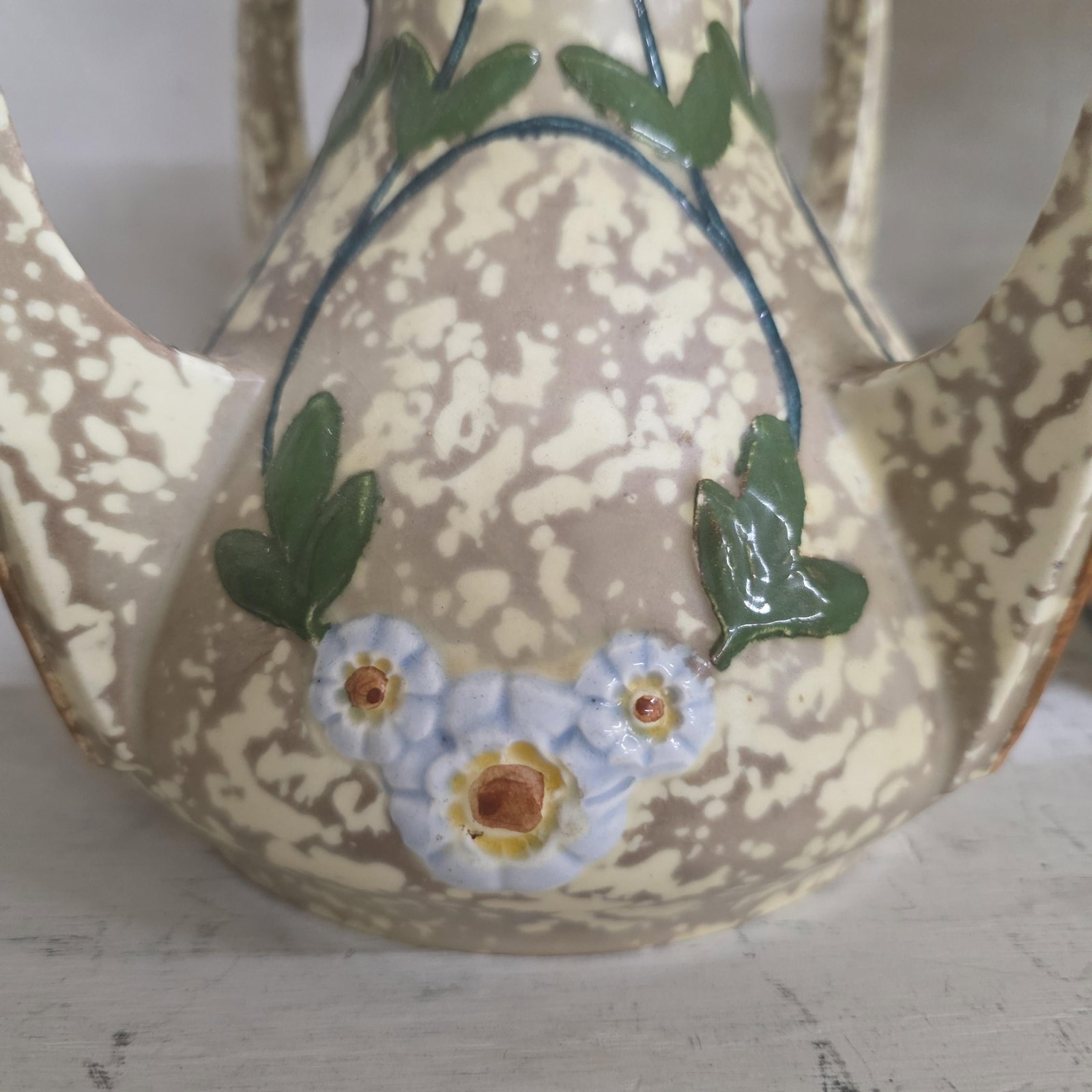 Vintage Ceramic Floral Vase Art deco Signed Royal Dux DPM Porcelain Grandmacore - 8