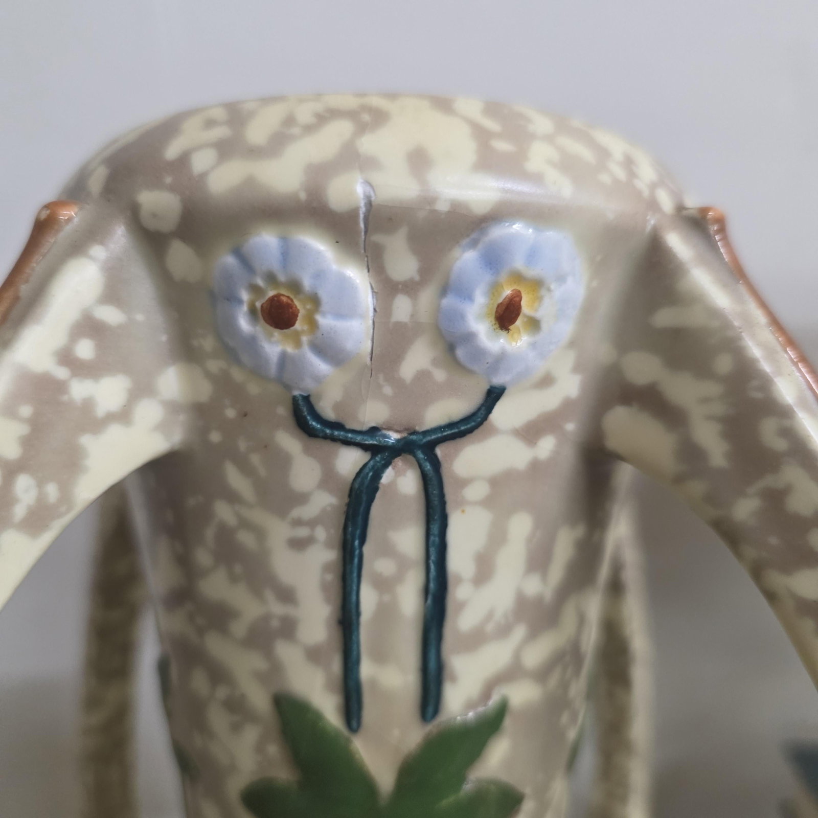 Vintage Ceramic Floral Vase Art deco Signed Royal Dux DPM Porcelain Grandmacore - 9