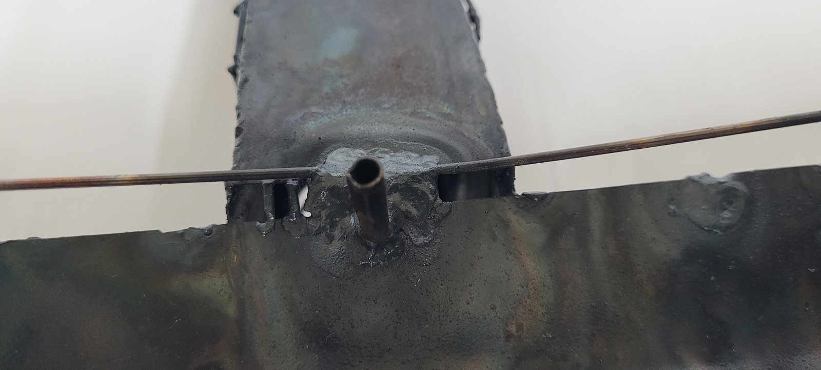 1970s Metal Biplane Sculpture Brutalist Aviation Art, Welded Airplane Model Pilot Gift - 7