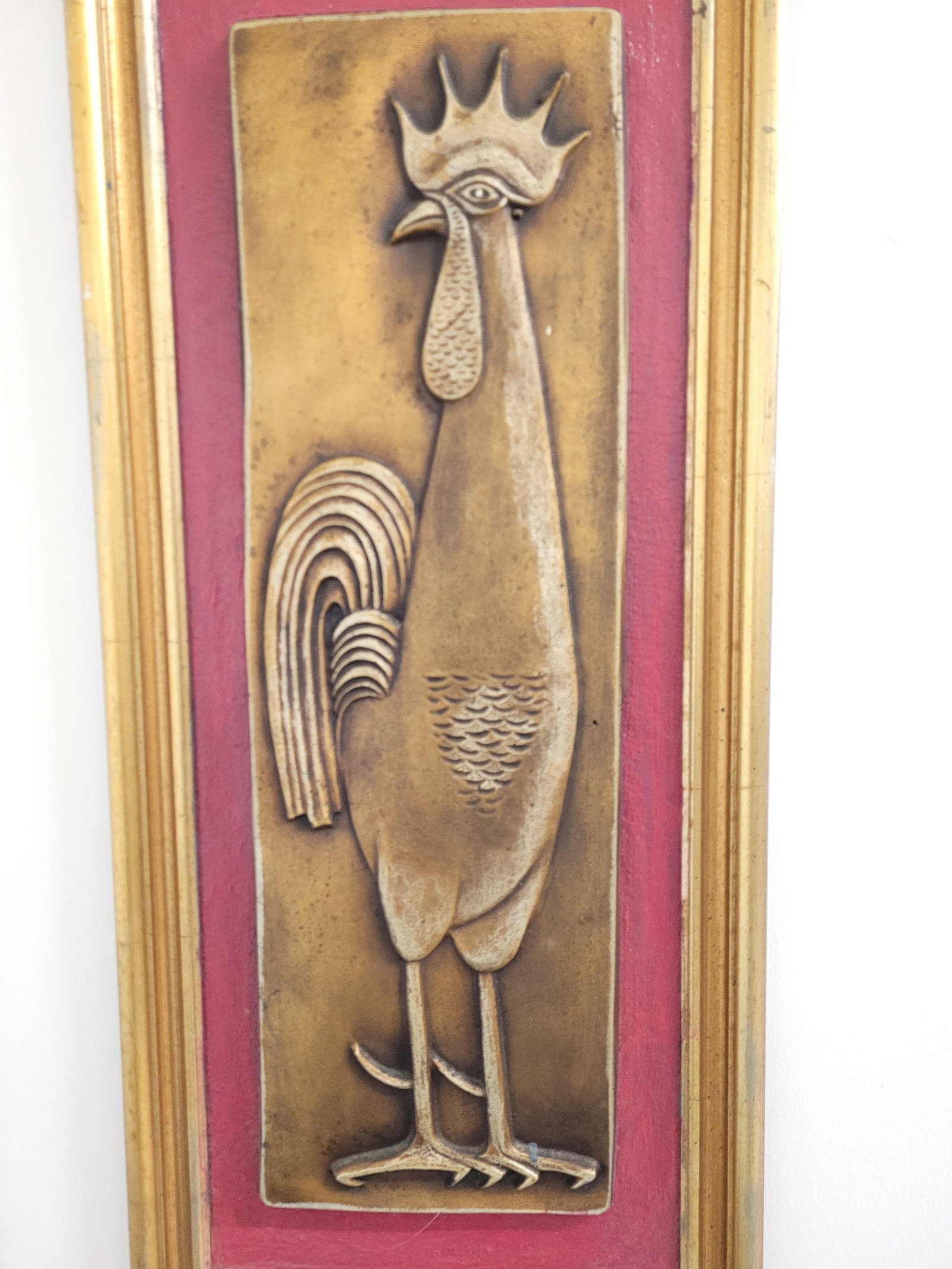 Mid Century Modern Chicken 3 D Picture Plaque Wall Art Tile Framed Print (1 of 7)