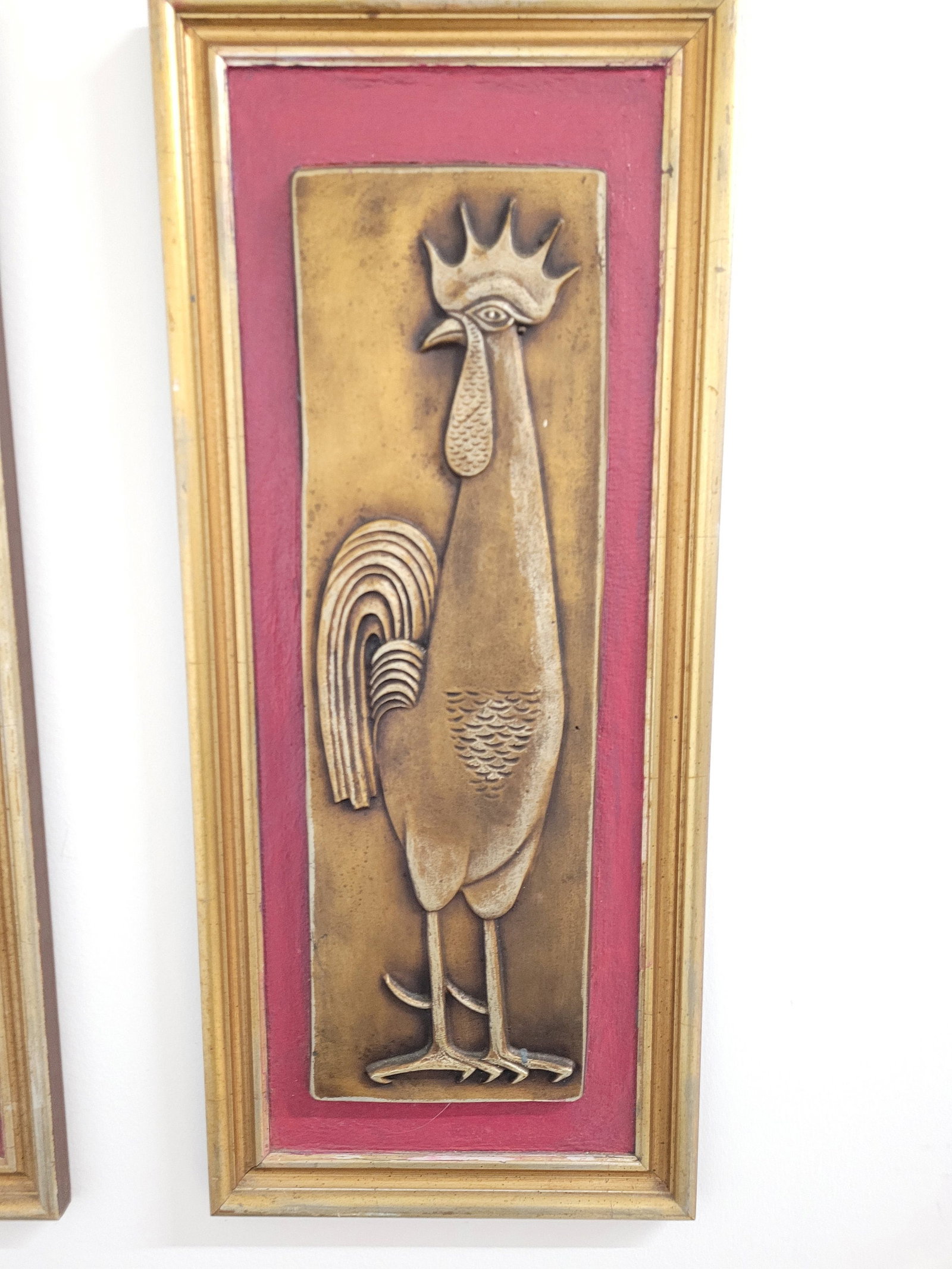 Mid Century Modern Chicken 3 D Picture Plaque Wall Art Tile Framed Print - 2