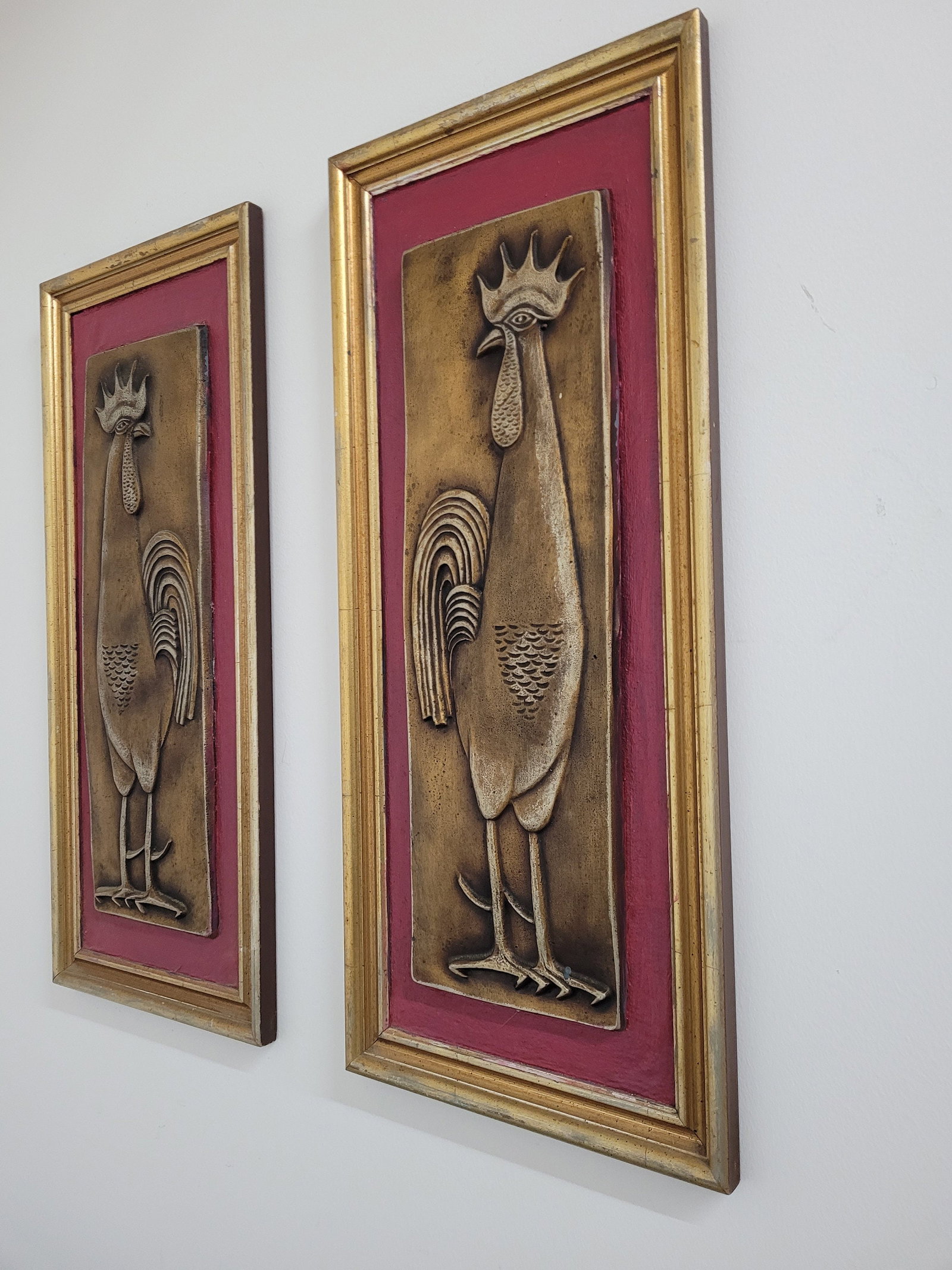 Mid Century Modern Chicken 3 D Picture Plaque Wall Art Tile Framed Print - 4