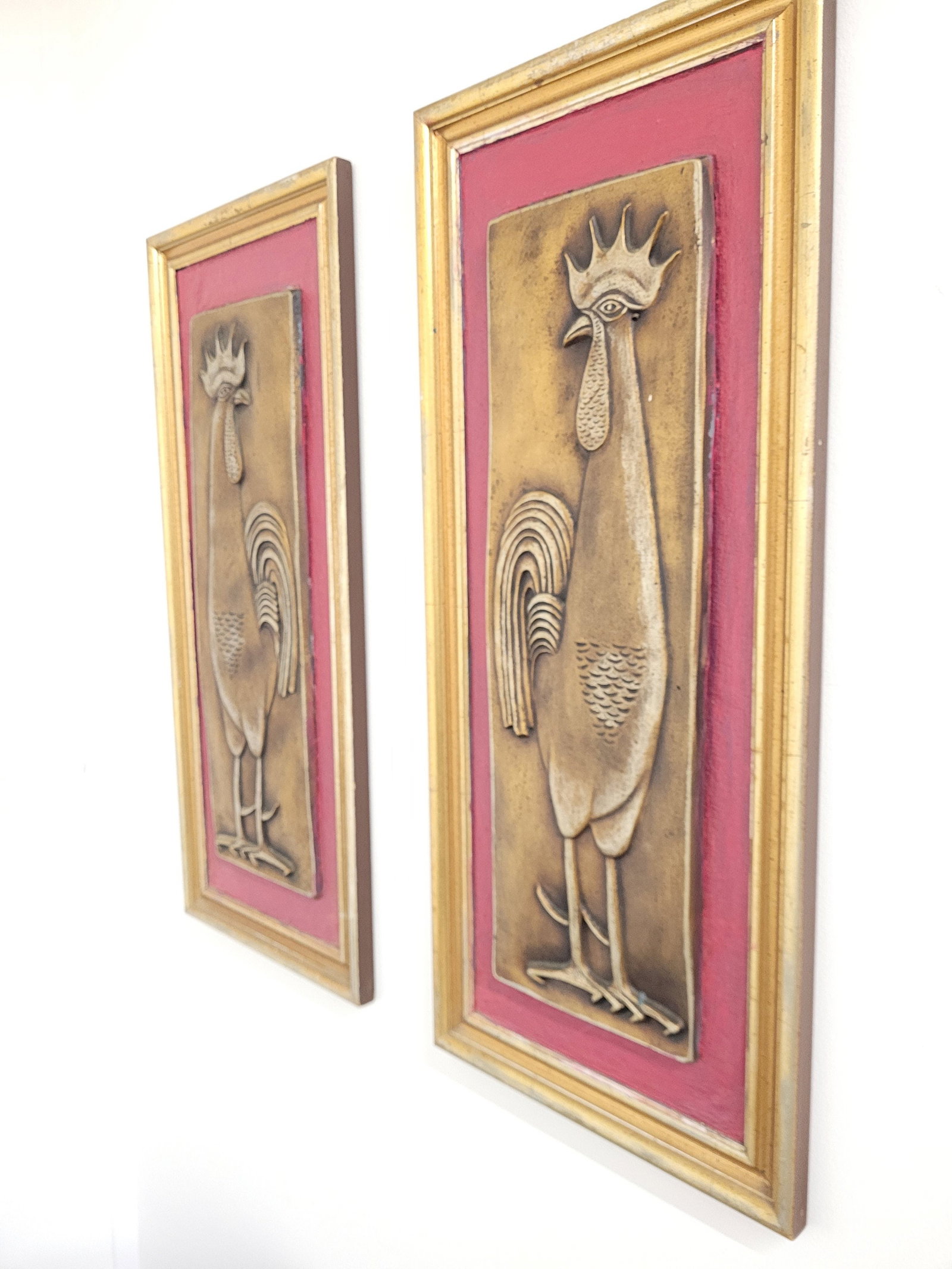 Mid Century Modern Chicken 3 D Picture Plaque Wall Art Tile Framed Print - 5