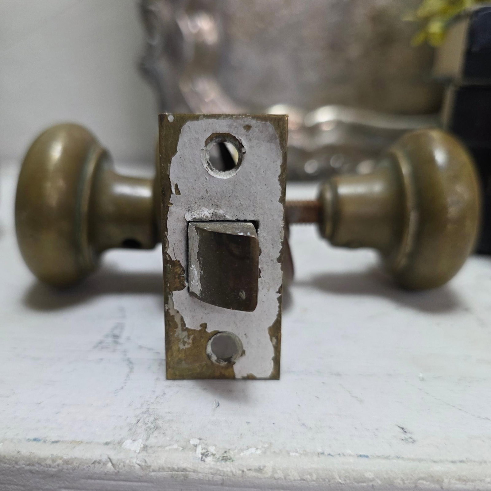 Antique Brass Door Knob Set, Architectural Hardware for Restoration DIY - 6
