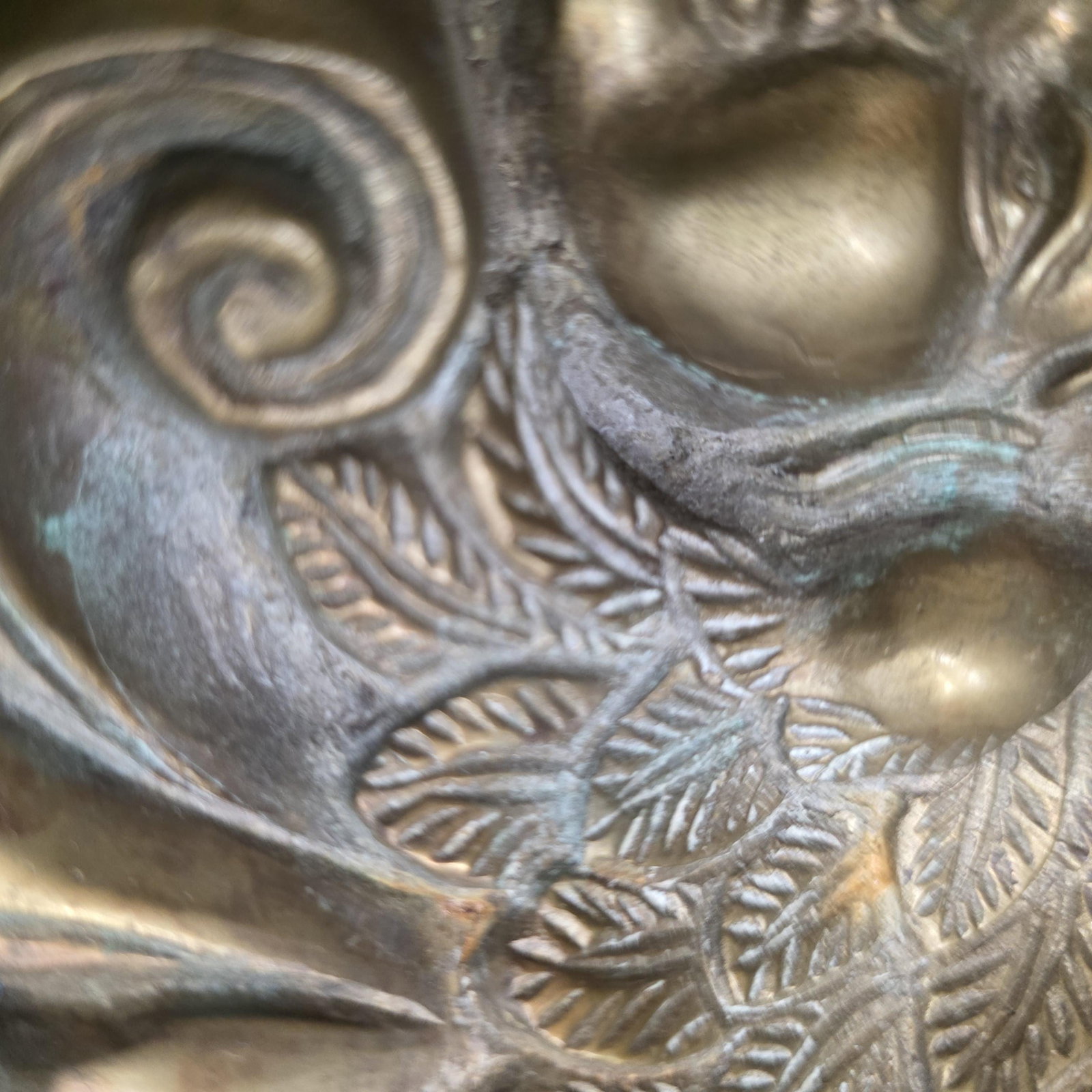 1960 Brass Cherub Wall Plaque Large Baroque Putto Medallion Ornate Decor - 3