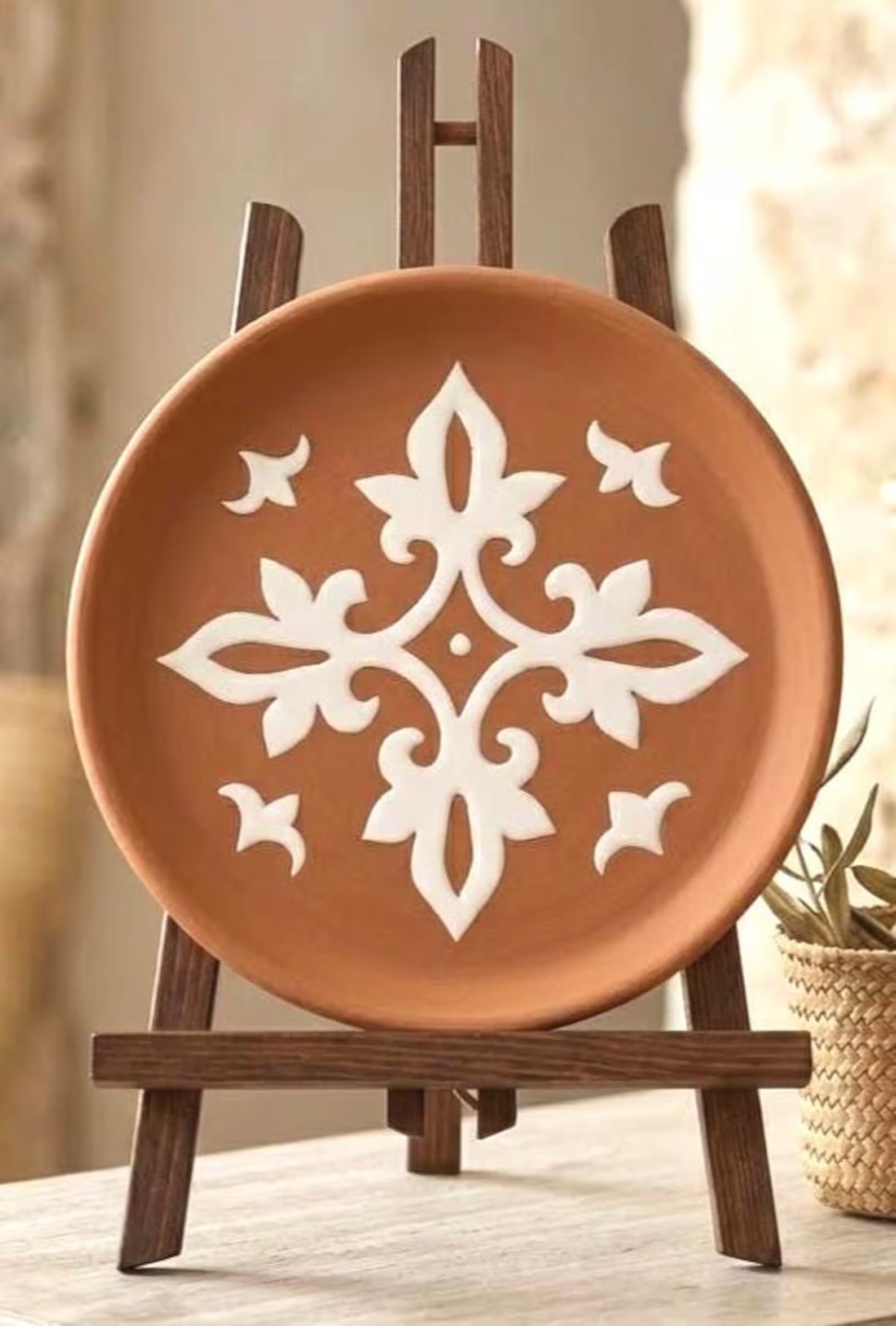Italian Terracotta Plate Signed R Berti Mediterranean Modern Tuscan Ceramic Dish: Bring the warmth and rich heritage of the Italian coast into your home with this authentic handcrafted terracotta plate from the renowned Rosalba Berti Studio in Naples, Italy. Signed "R. Berti" and b