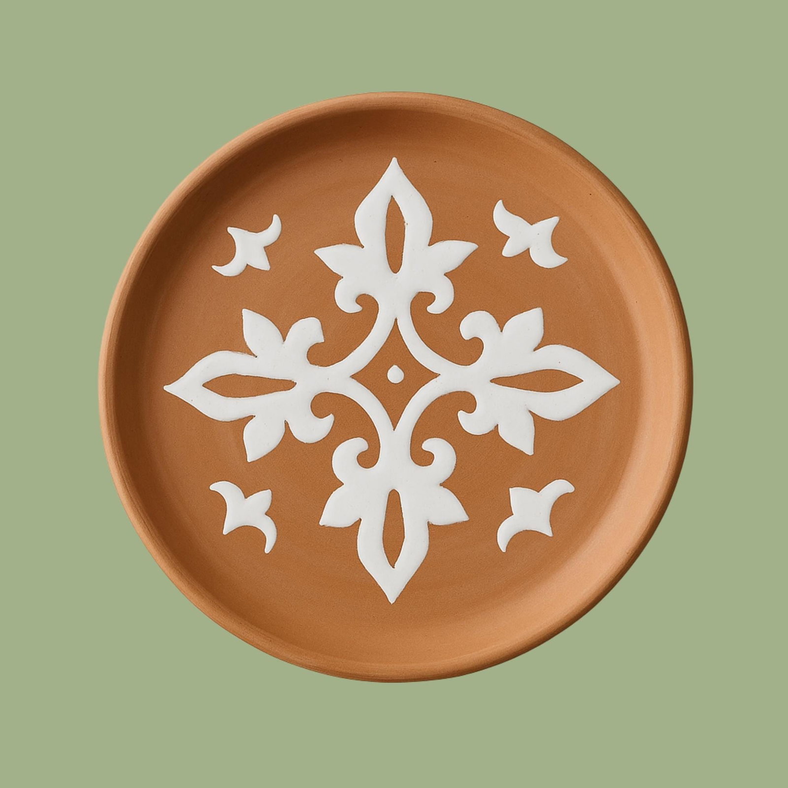 Italian Terracotta Plate Signed R Berti Mediterranean Modern Tuscan Ceramic Dish - 2