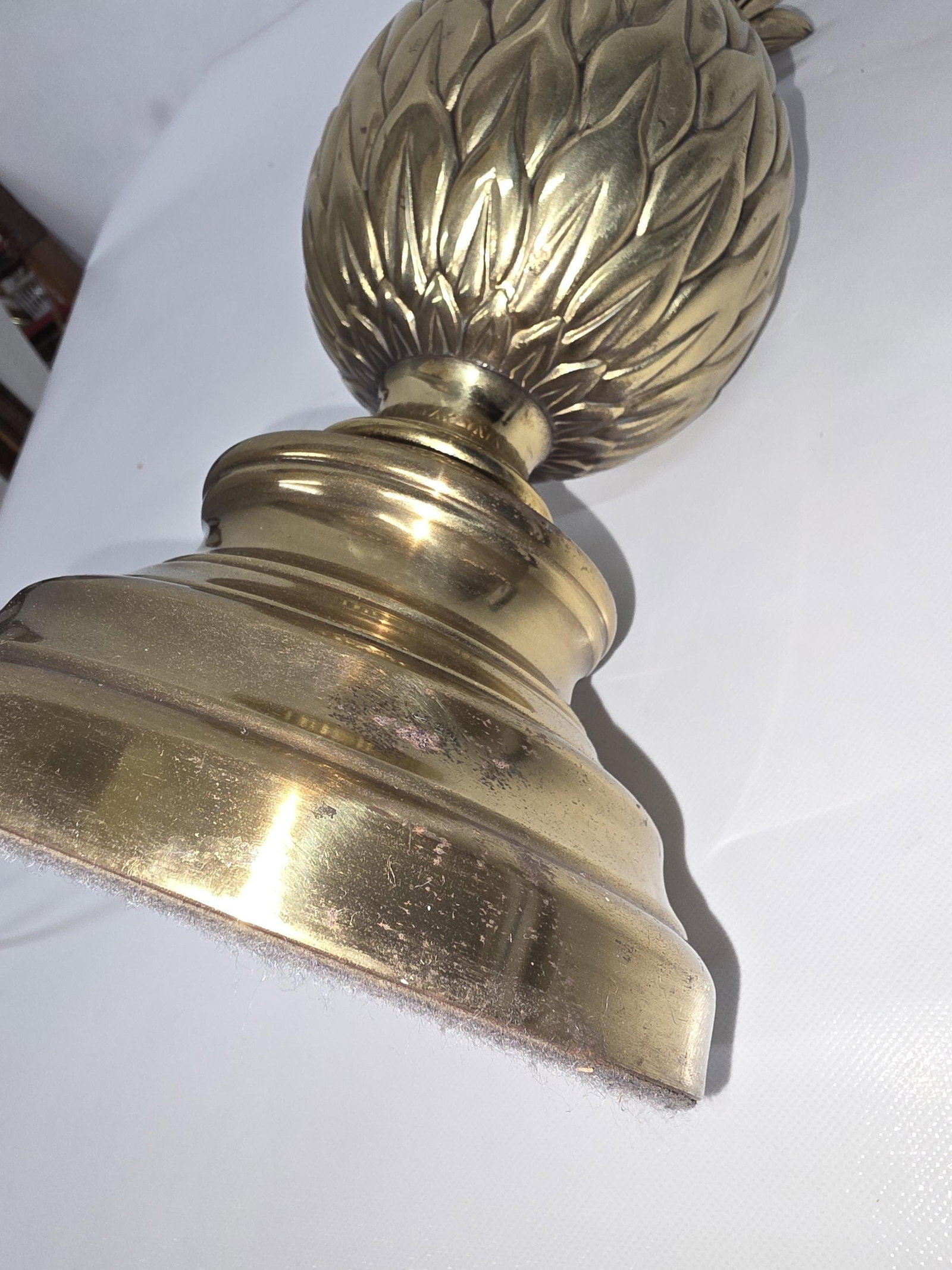 1980s Brass Pineapple Lamp Table Lighting, Palm Beach Chic Decor - 13