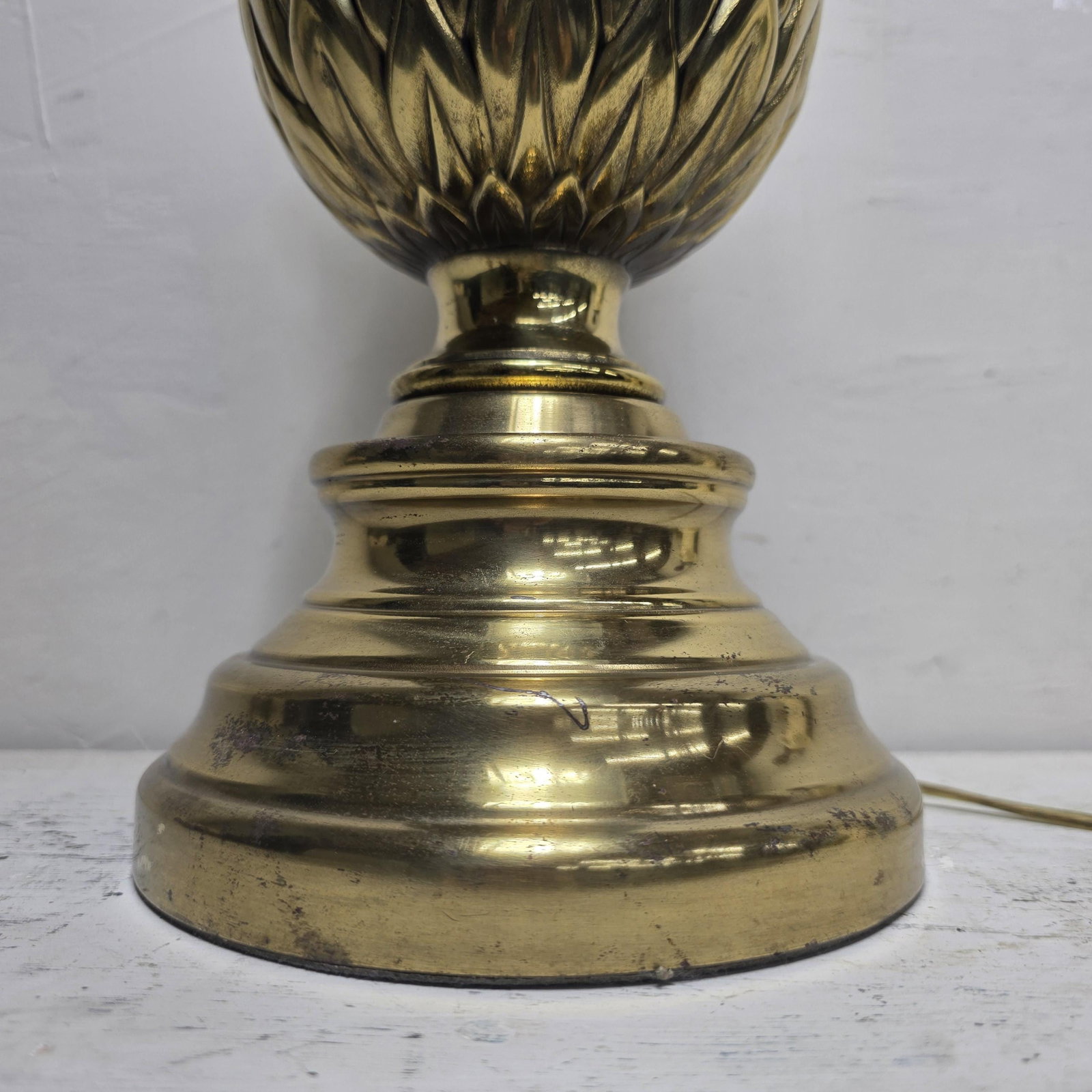 1980s Brass Pineapple Lamp Table Lighting, Palm Beach Chic Decor - 18