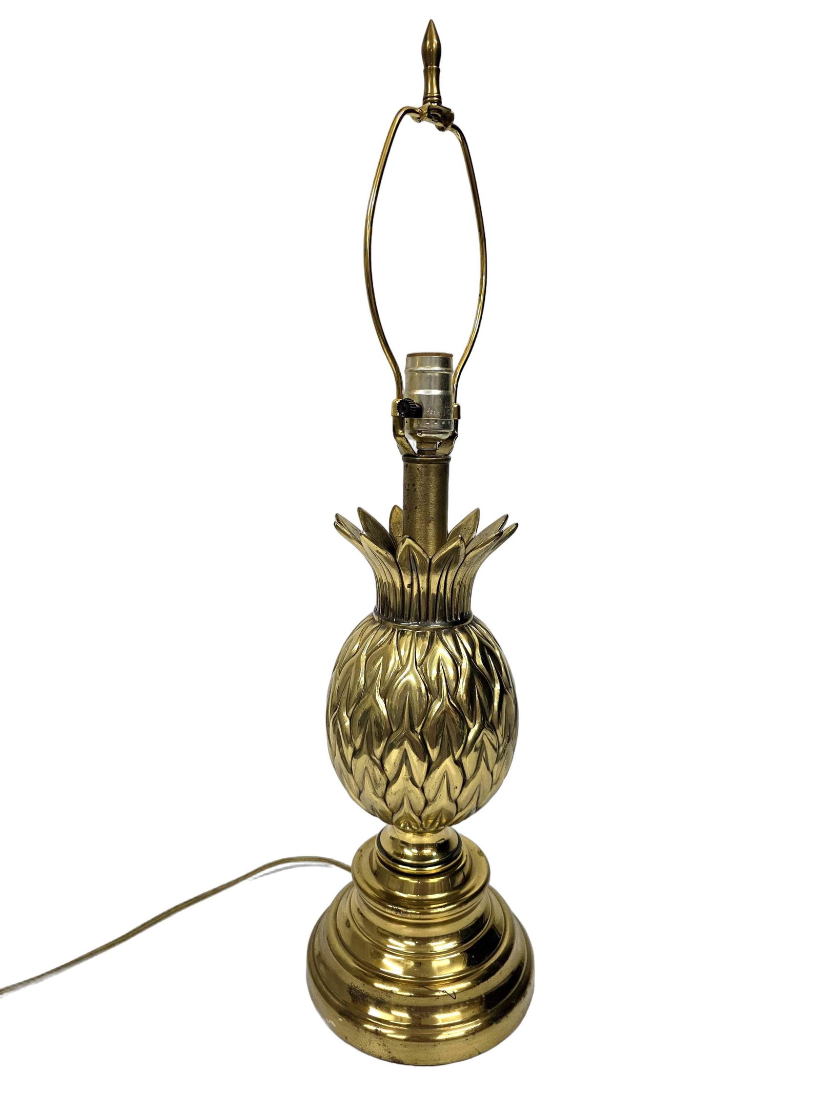 1980s Brass Pineapple Lamp Table Lighting, Palm Beach Chic Decor - 4