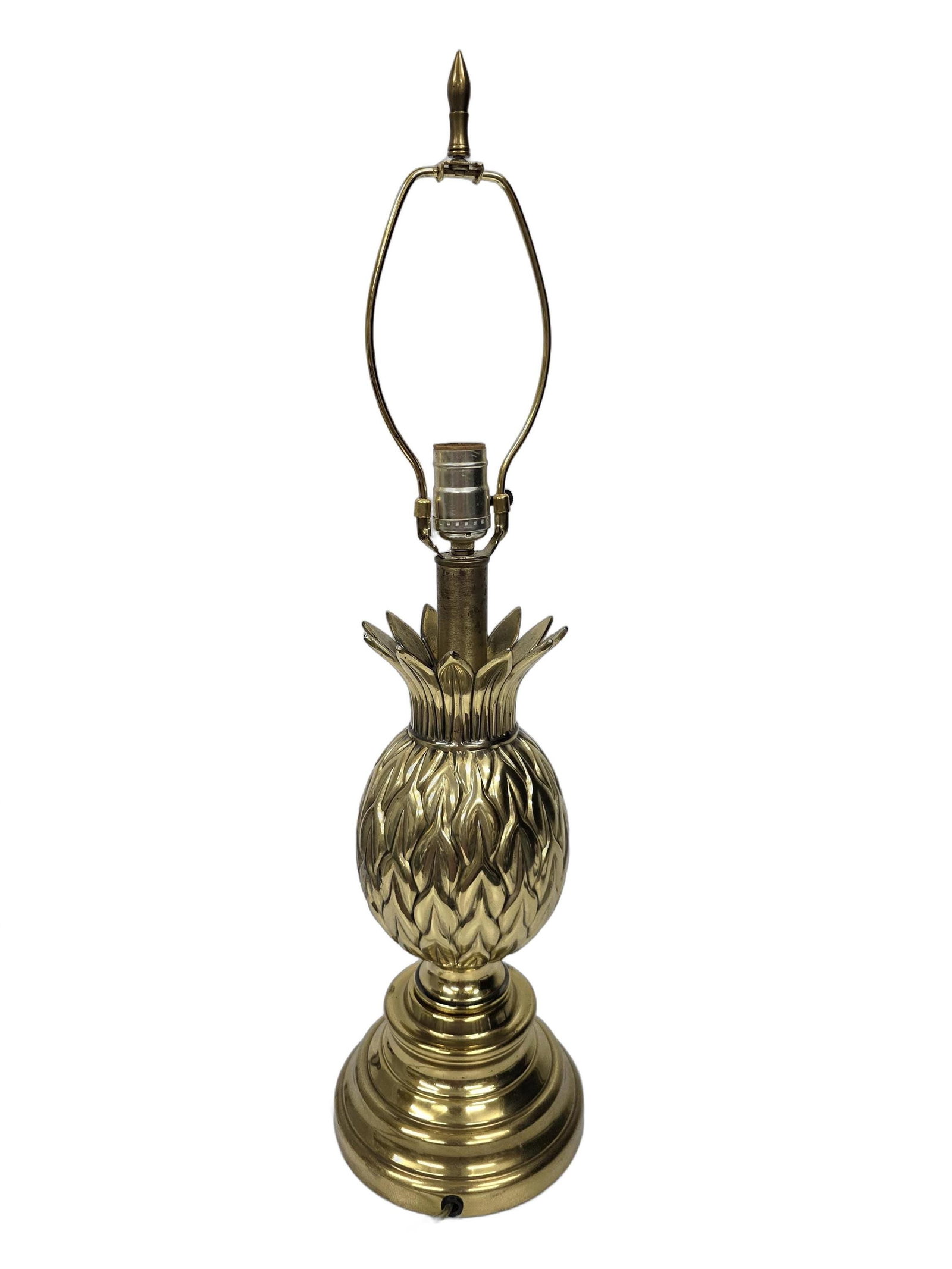 1980s Brass Pineapple Lamp Table Lighting, Palm Beach Chic Decor - 8