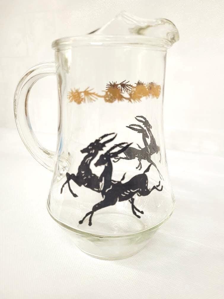 Neo Deco Barware 8 Glasses Pitcher Set Gazelle Supper Club Bar Cart Drinkware - 12