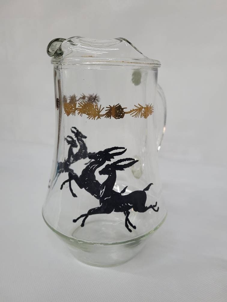 Neo Deco Barware 8 Glasses Pitcher Set Gazelle Supper Club Bar Cart Drinkware - 9