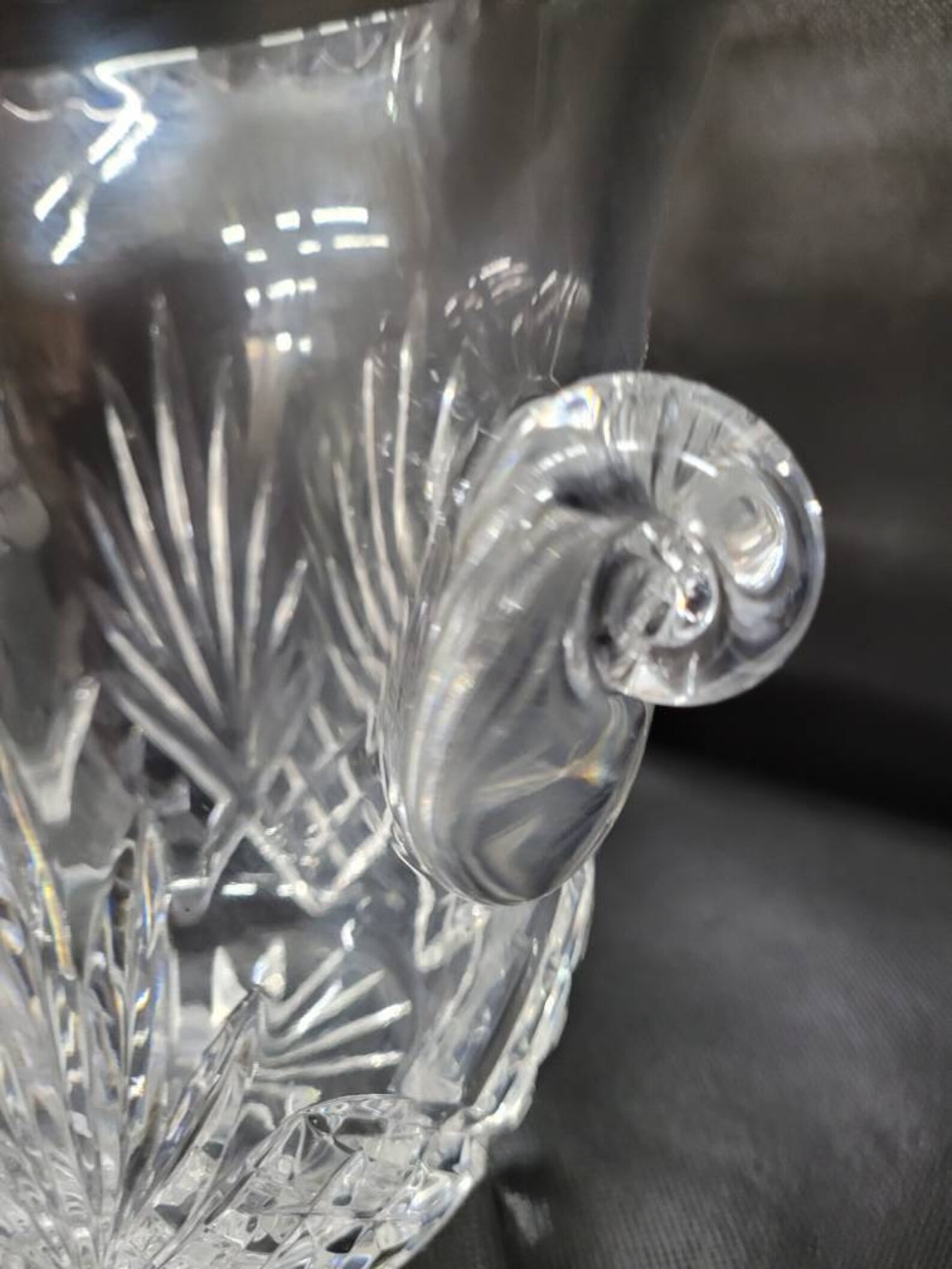 Vintage Crystal Glass Ice Bucket Cubes Tongs Barware Set Bar Cart Accessory Hollywood Regency - 10