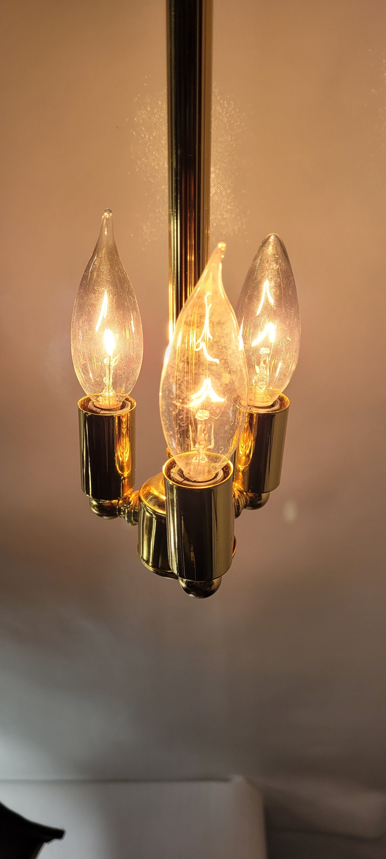 1960s Brass Crystal Bowl Chandelier, Hollywood Regency French Empire Pendant Lighting - 14