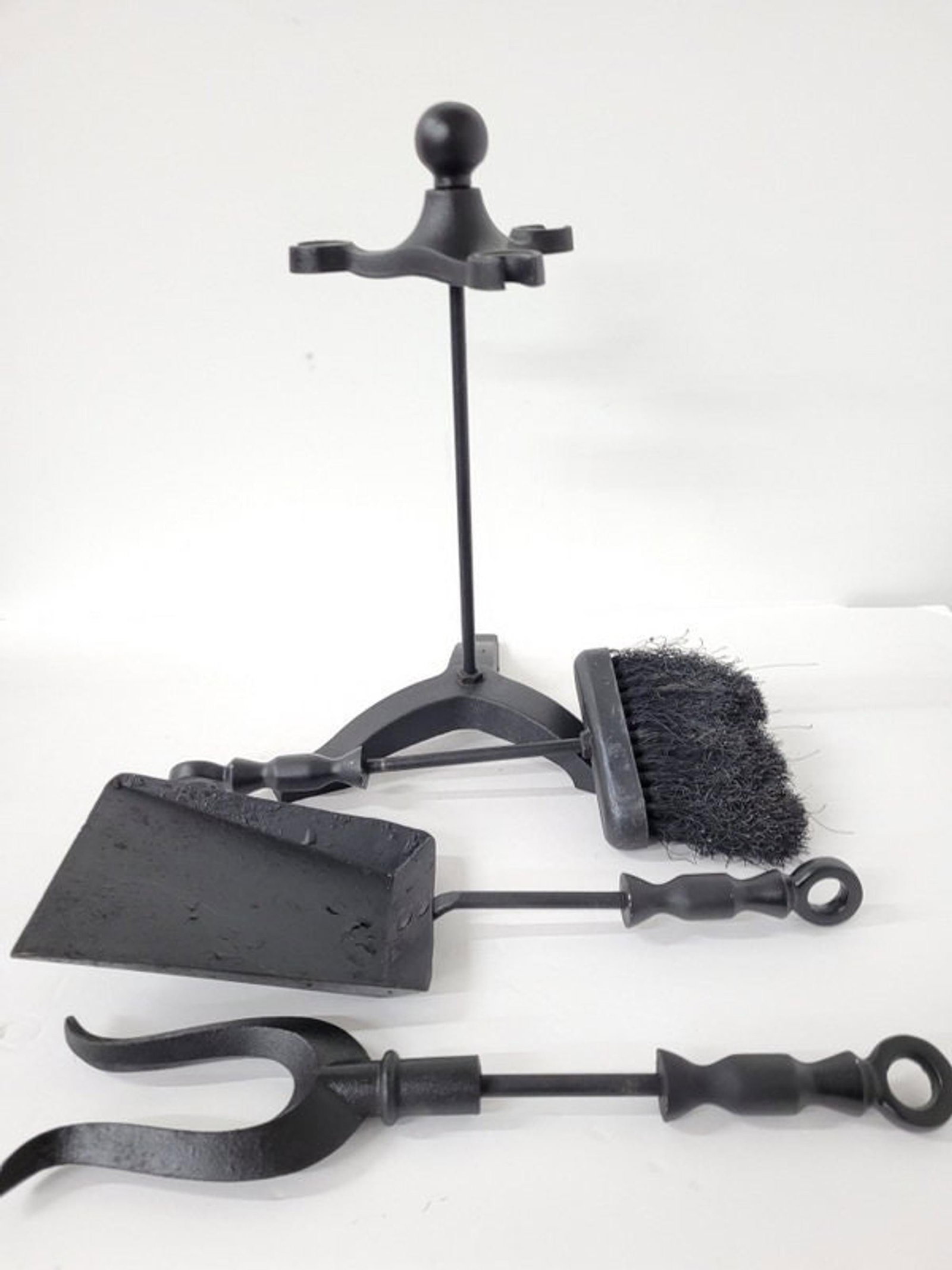 Vintage Small Fireplace Tool Set Medieval Iron Gothic Pitchfork Poker Hearth Decor - 8