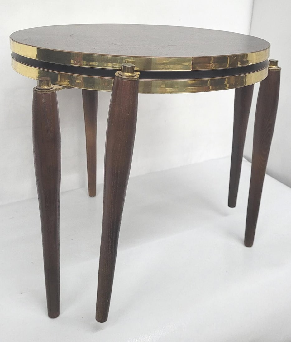 Mid Century Modern Round Tables Tripod Wood Legs Small Apartment Size Stackable Plant Stands - 7