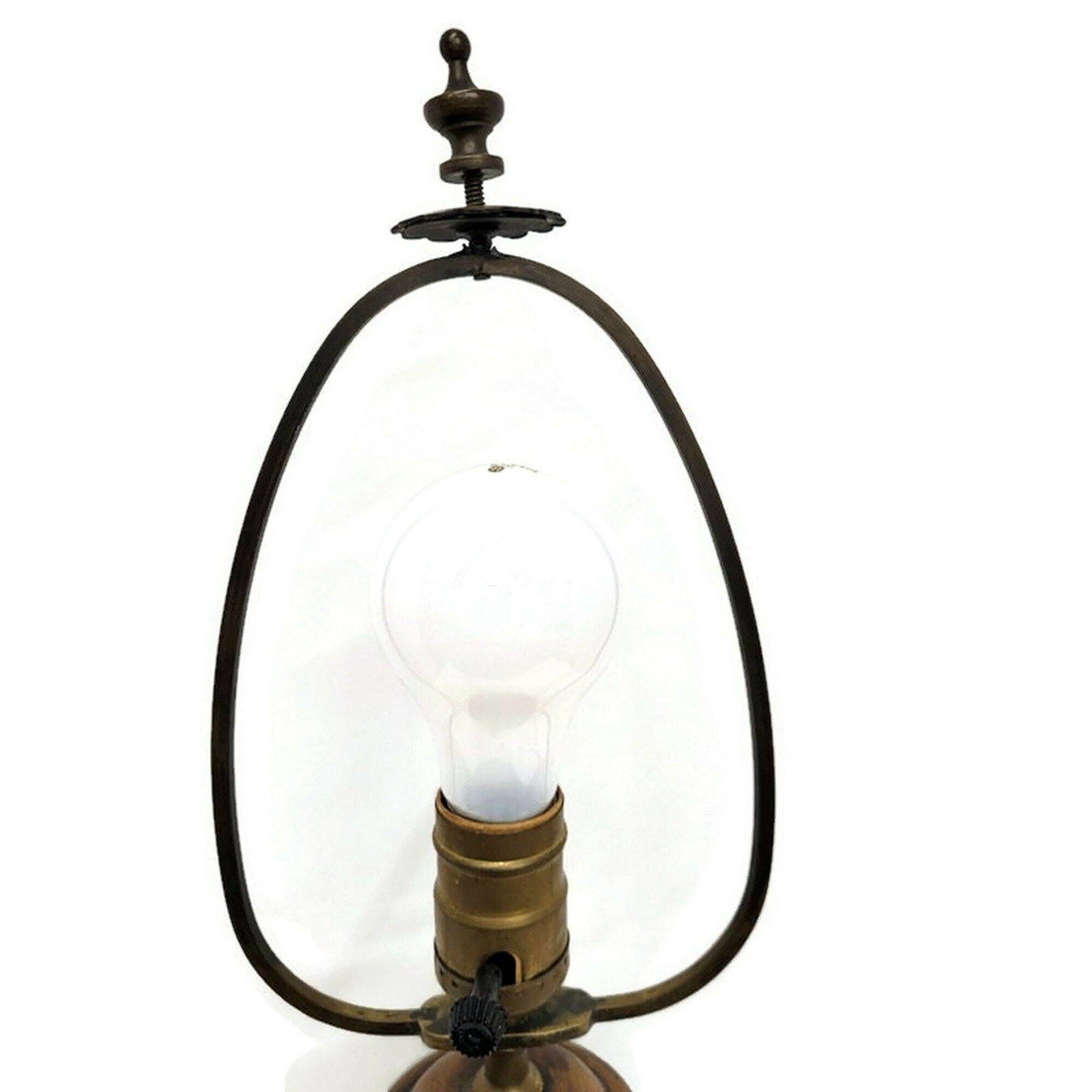 Chinoiserie Japanese Moriage Table Lamp Hand Painted Floral Hollywood Regency 1960s Accent Light - 6