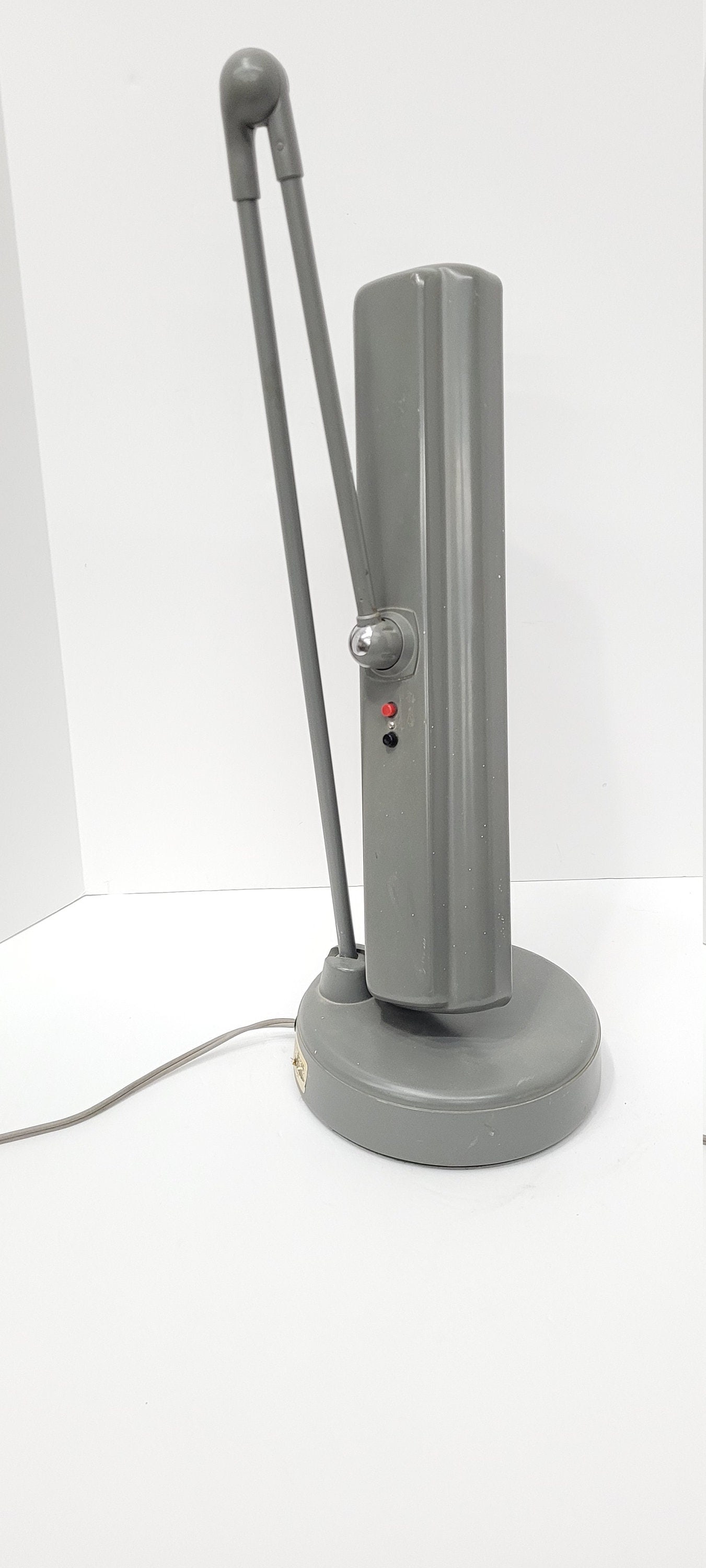 Vintage Swivel Floating Arm Lamp Task or Shop Industrial Gray Fluorescent Swivelier Lighting - 8