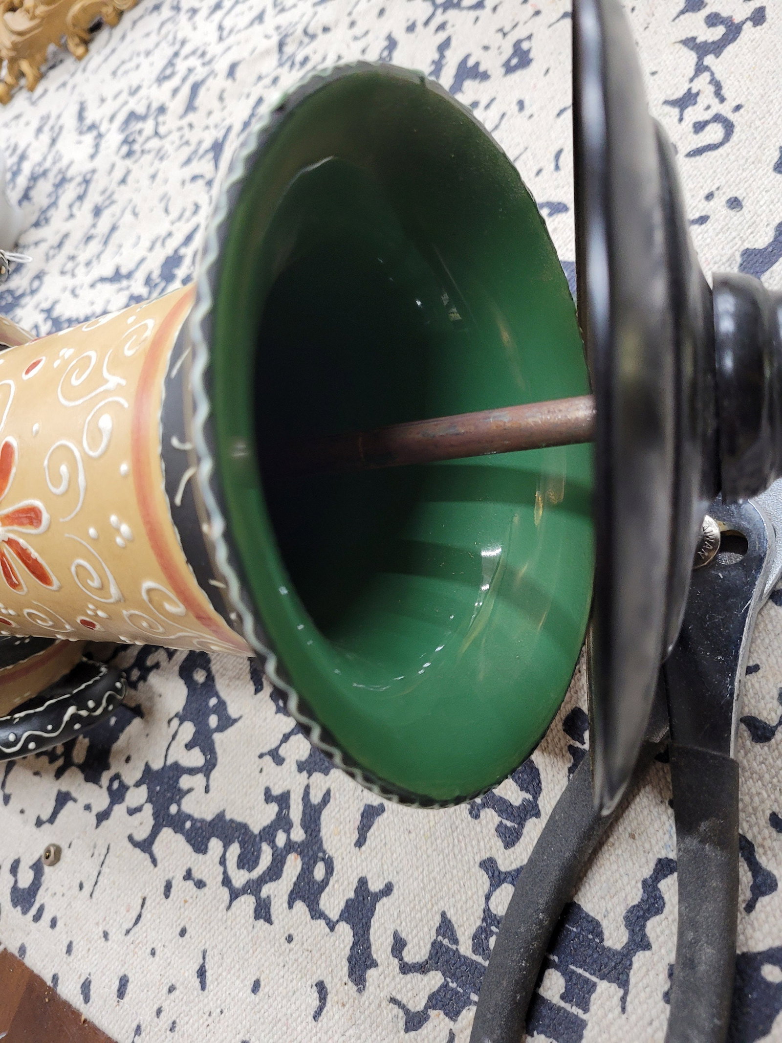 Mid Century Modern Ceramic Table Lamp, Italian Ars Artigiana Deruta Vase Base - 6