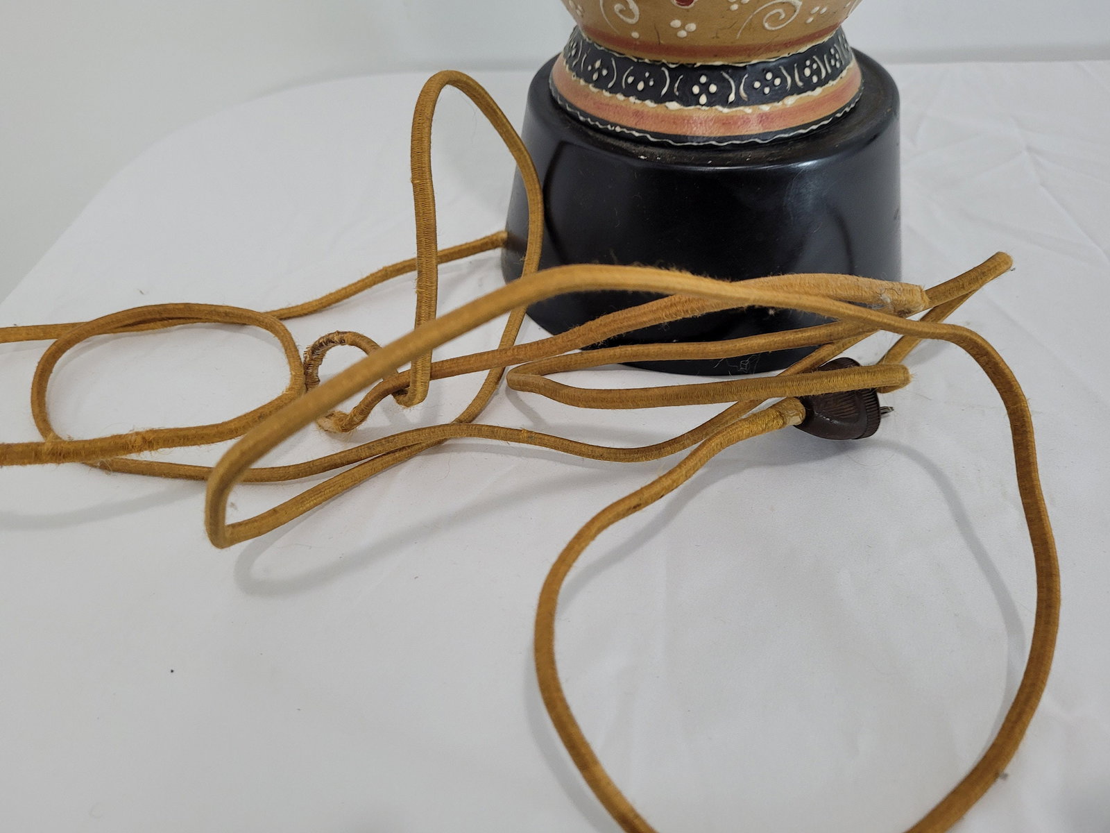 Mid Century Modern Ceramic Table Lamp, Italian Ars Artigiana Deruta Vase Base - 8