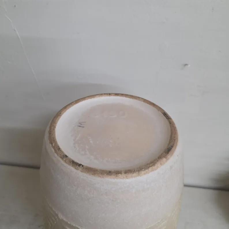 Tall Matte Ceramic Vase Mid Century West Germany Pottery, Earthy Neutral Sculptural Organic Modern - 9