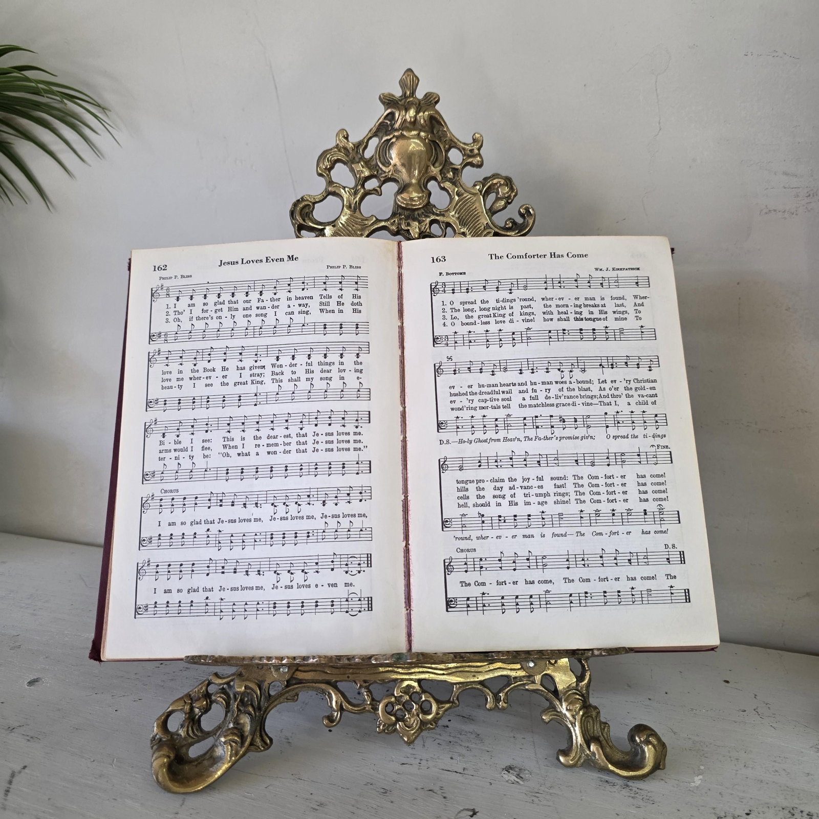 Vintage Brass Easel Display Art Nouveau Rococo Revival Picture Holder 15" - 6