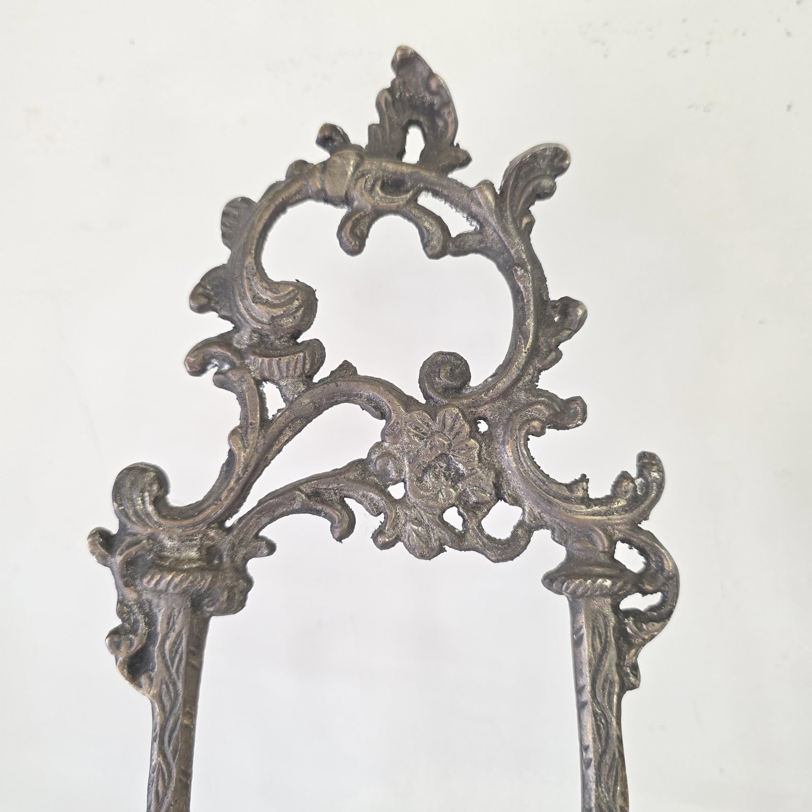 1940s Silver Easel Display Art Picture Holder for Ornate Rococo Revival Shelf Styling - 3