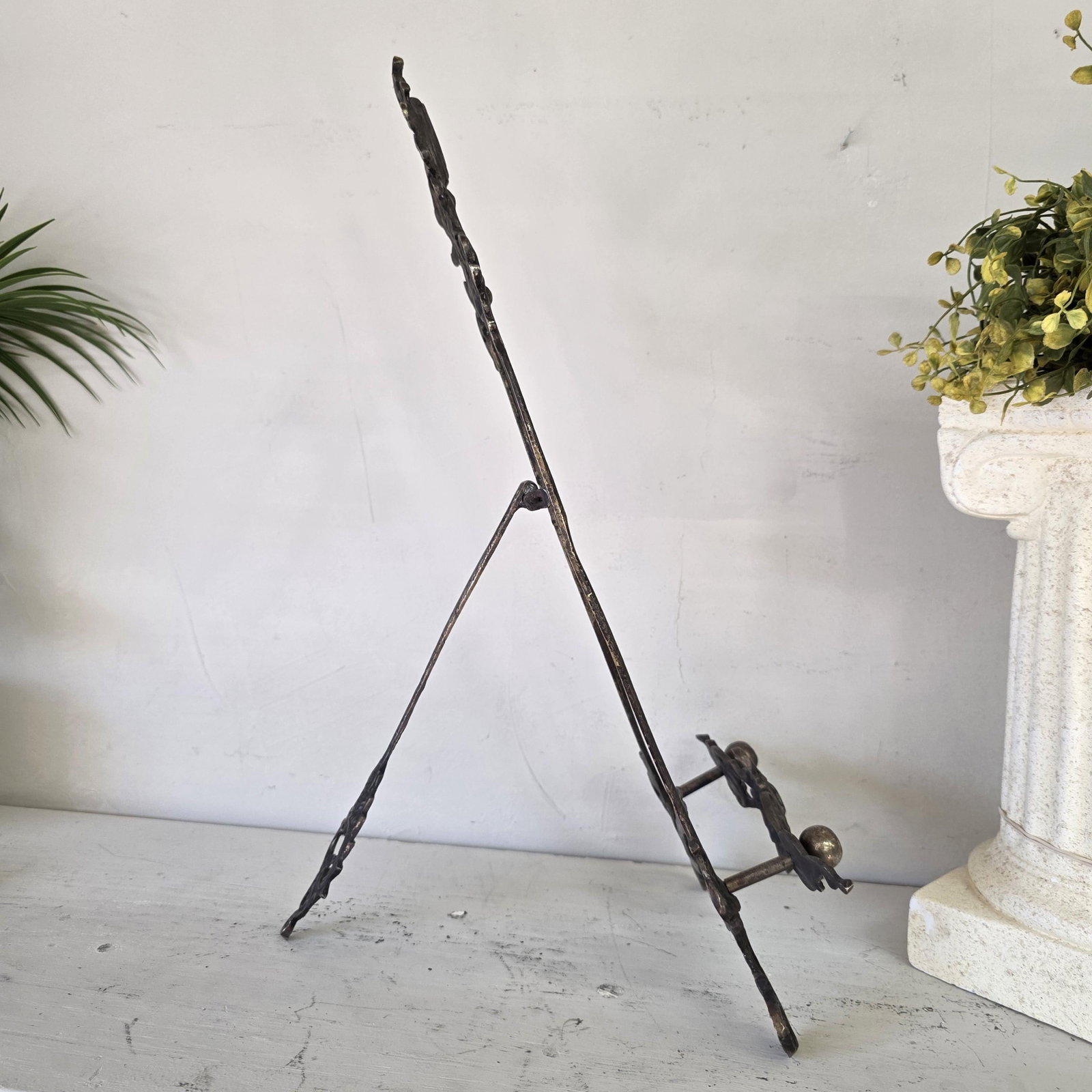 1940s Silver Easel Display Art Picture Holder for Ornate Rococo Revival Shelf Styling - 7