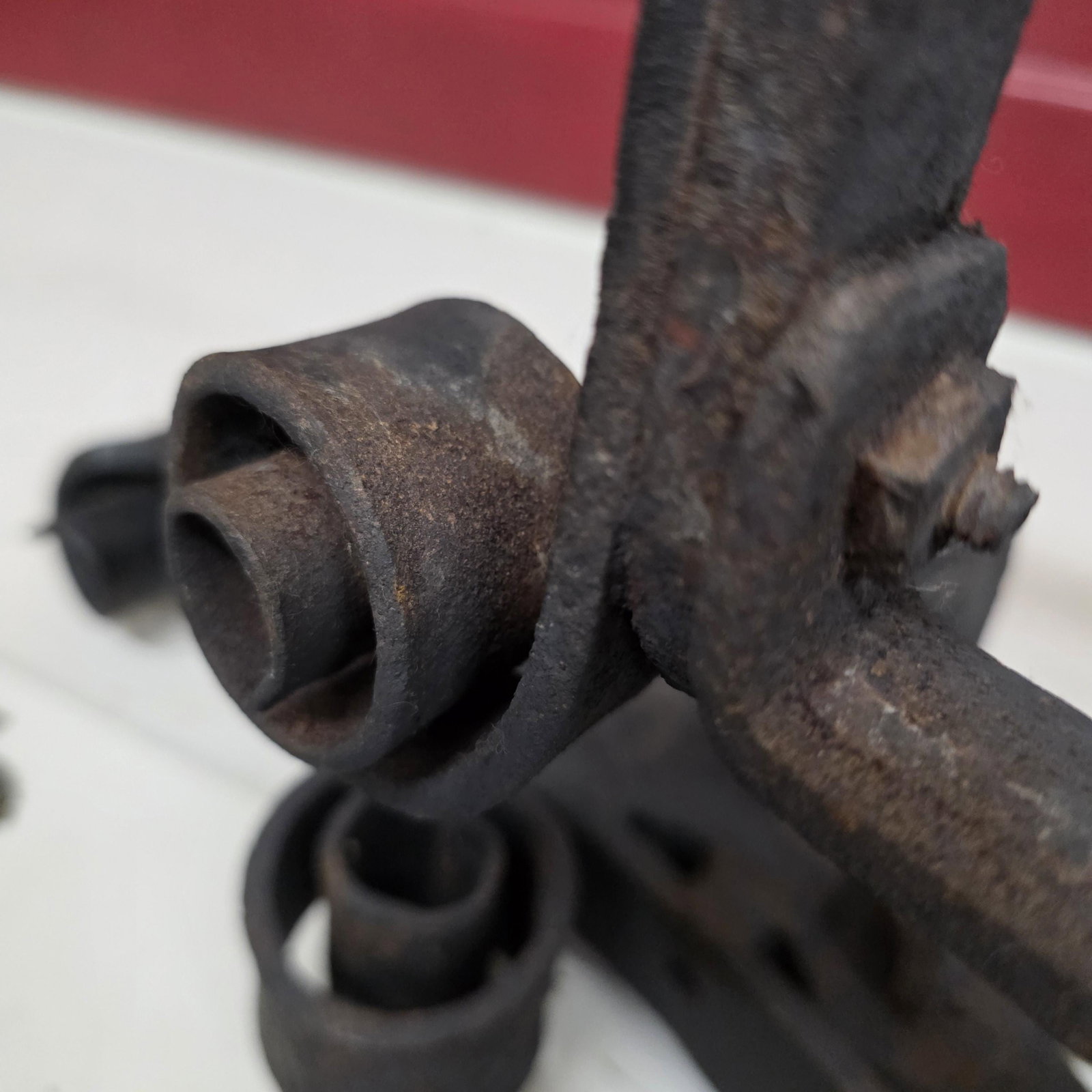 1920 Iron Fireplace Andirons Fire Dogs, Hand-Forged Scrollwork Dark Academia - 14